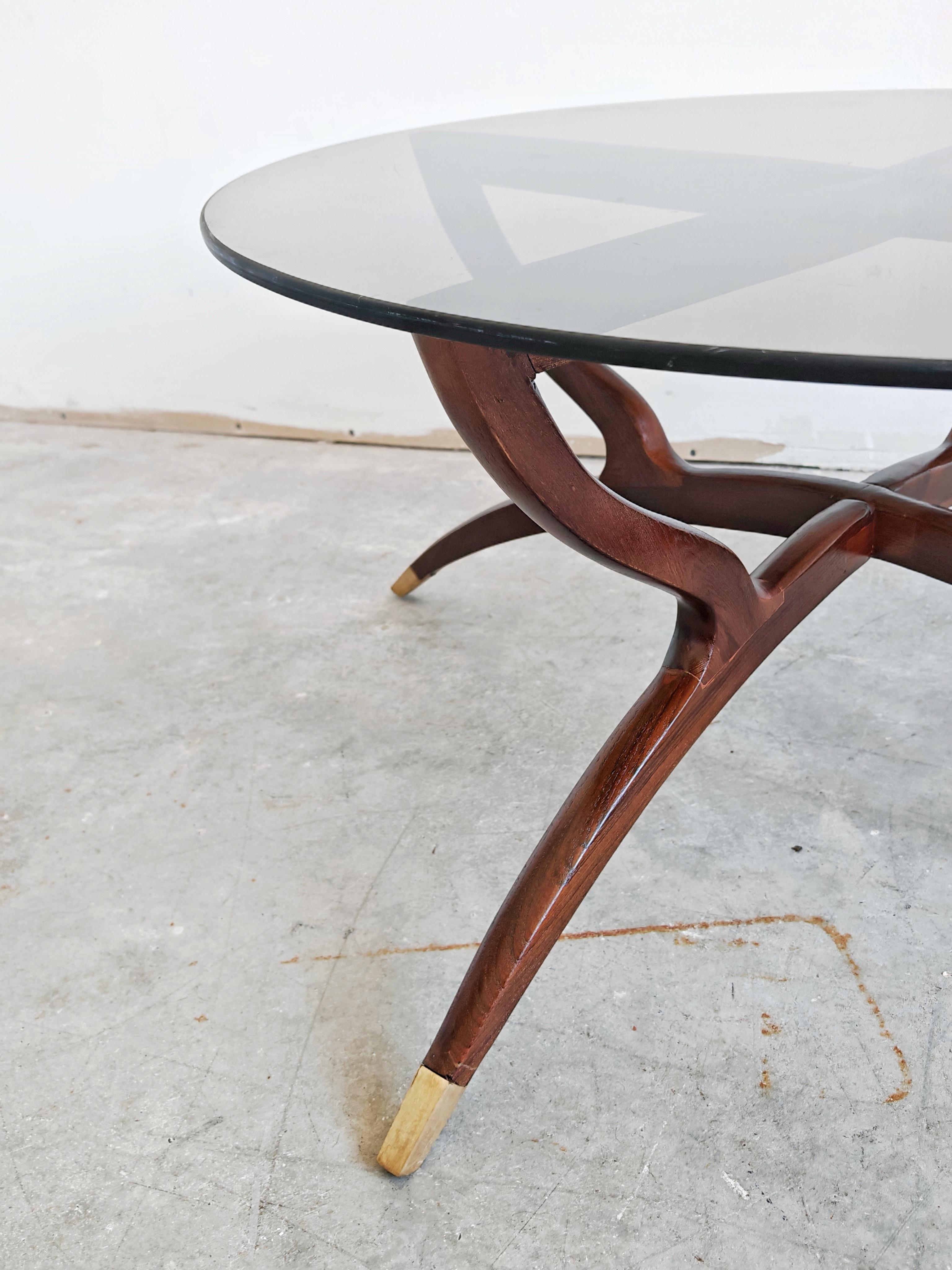 Tavolino da caffè Mid Century Spider in legno di Wood nello stile di Carlo di Carli in vendita 6