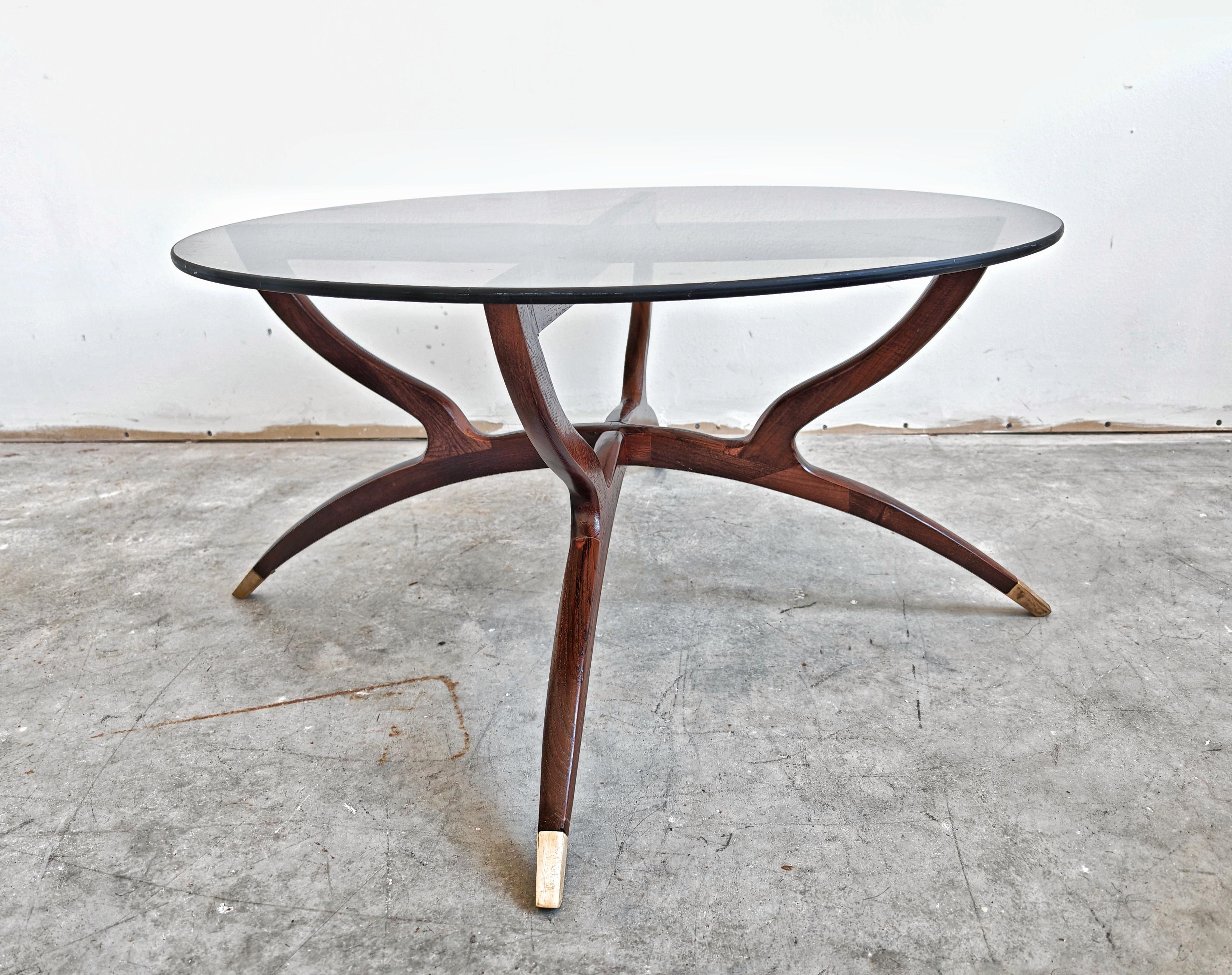 Tavolino da caffè Mid Century Spider in legno di Wood nello stile di Carlo di Carli in vendita 1