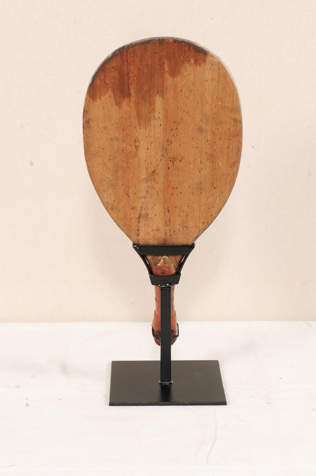 Iron Midcentury Spiked Game Paddle on Stand from India For Sale