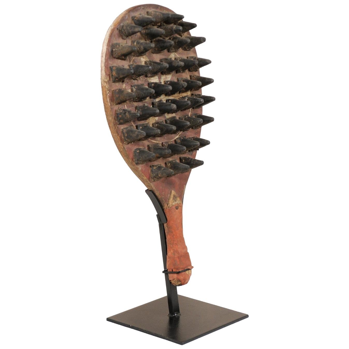 Midcentury Spiked Game Paddle on Stand from India