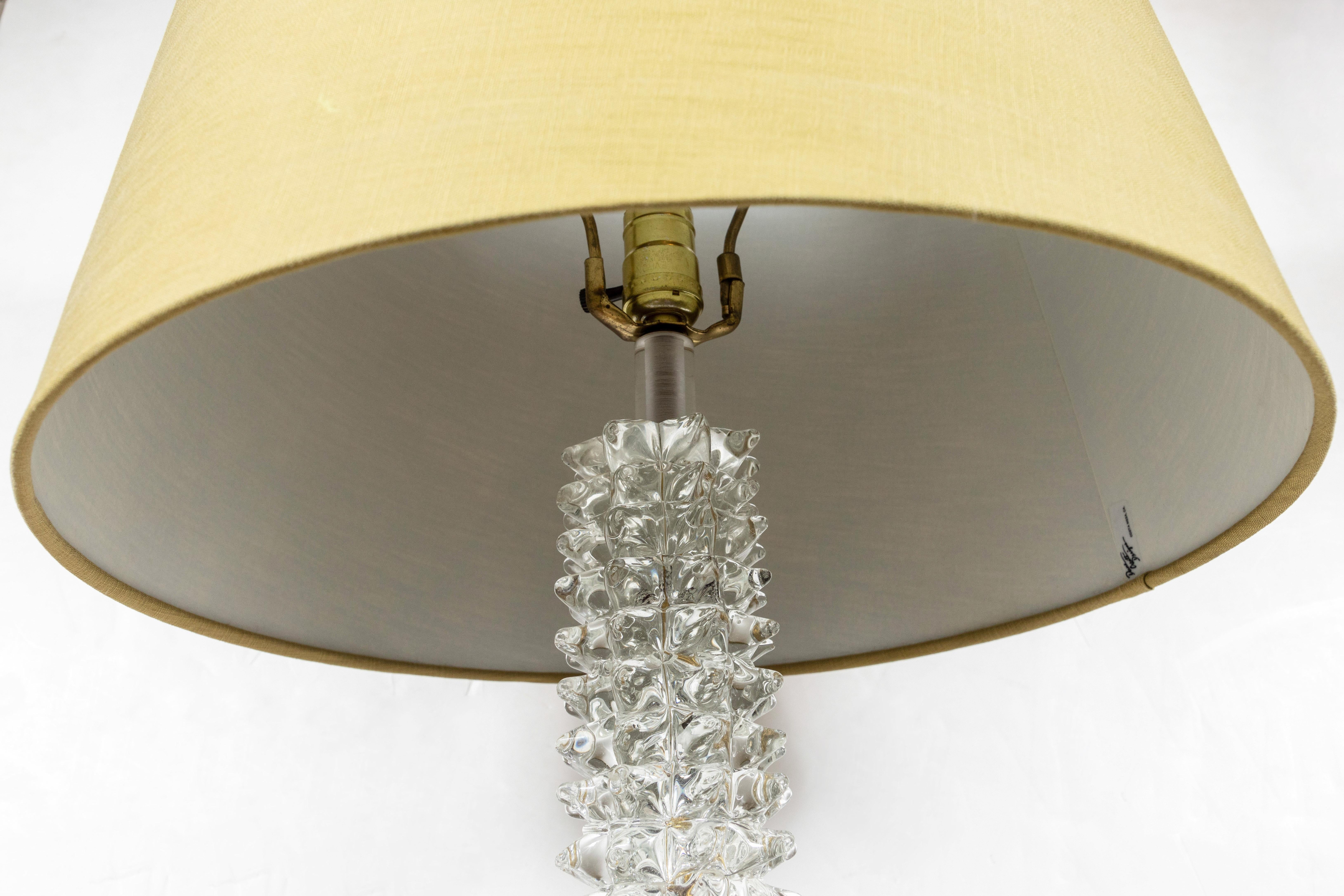 Italian Midcentury, Spiked, Murano Glass Lamps