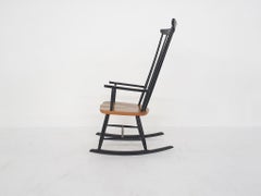 Mid-century Spindle Back Rocking Chair, the Netherlands, 1960's