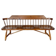 Vintage Mid-Century Spindle Back Three Seat Bench by Conant Ball Bench
