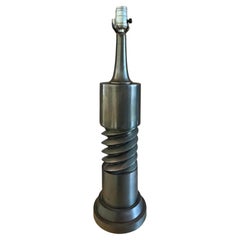 Mid Century Spiral Screw Design Metal Table Lamp