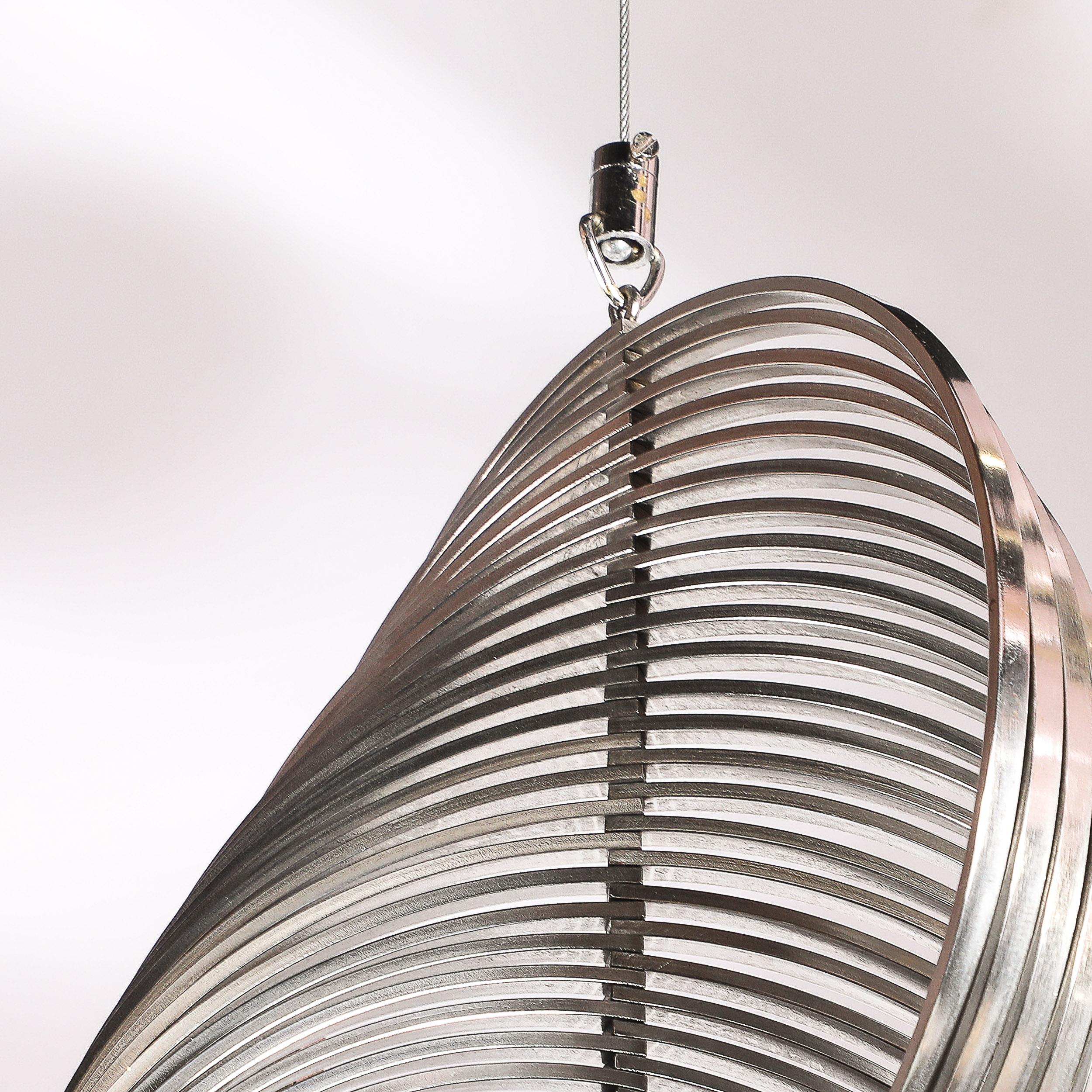 Escultura colgante espiral de acero inoxidable de mediados de siglo 1/100 firmada Erwin Hauer en venta 6