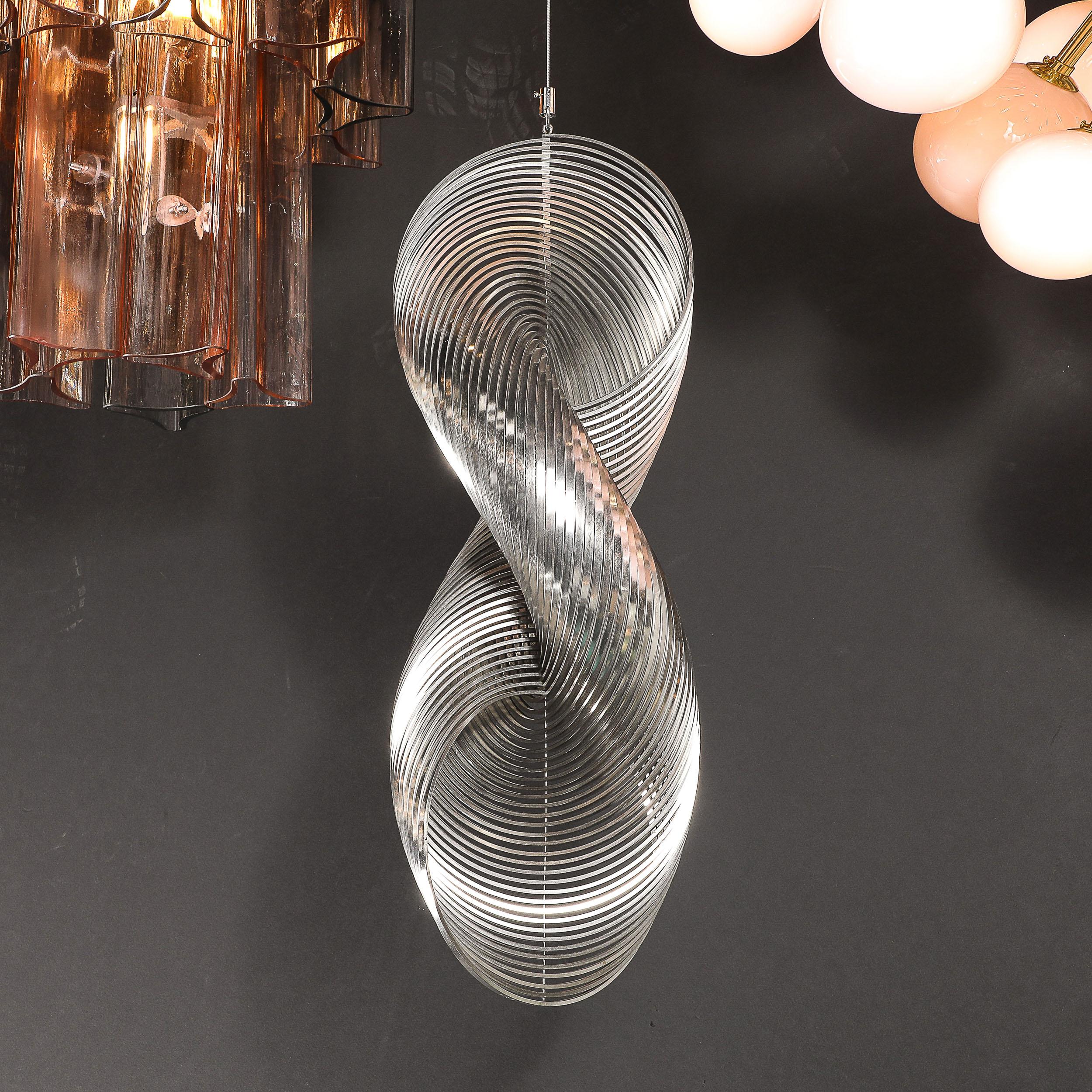 Escultura colgante espiral de acero inoxidable de mediados de siglo 1/100 firmada Erwin Hauer en venta 9