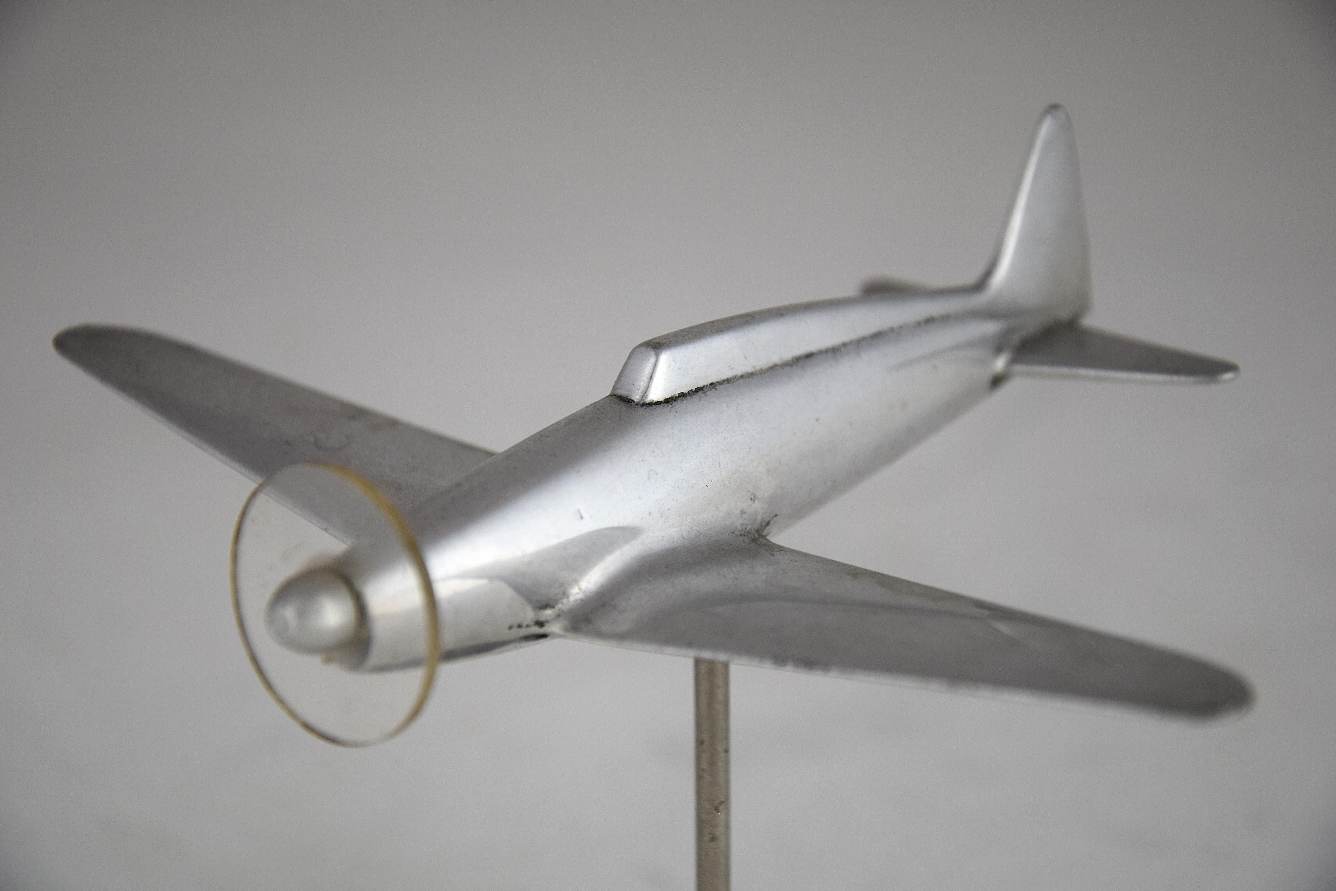 Mid-20th Century Midcentury Spitfire Fighter Aircraft Model For Sale