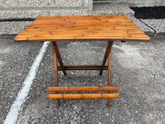 Mid-Century Split Bamboo Folding Table
