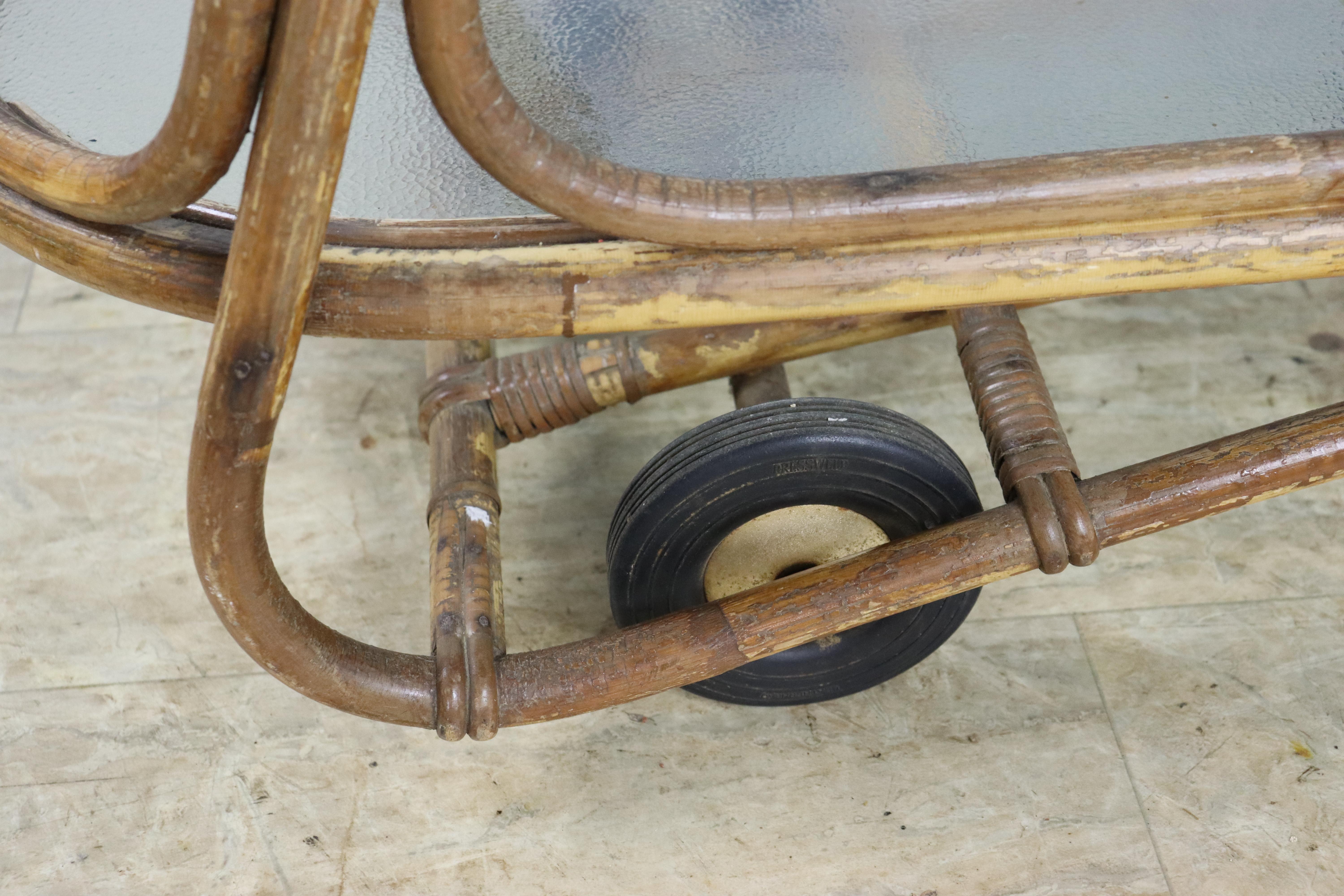 Mid Century Split Cane Drinks Trolley For Sale 6