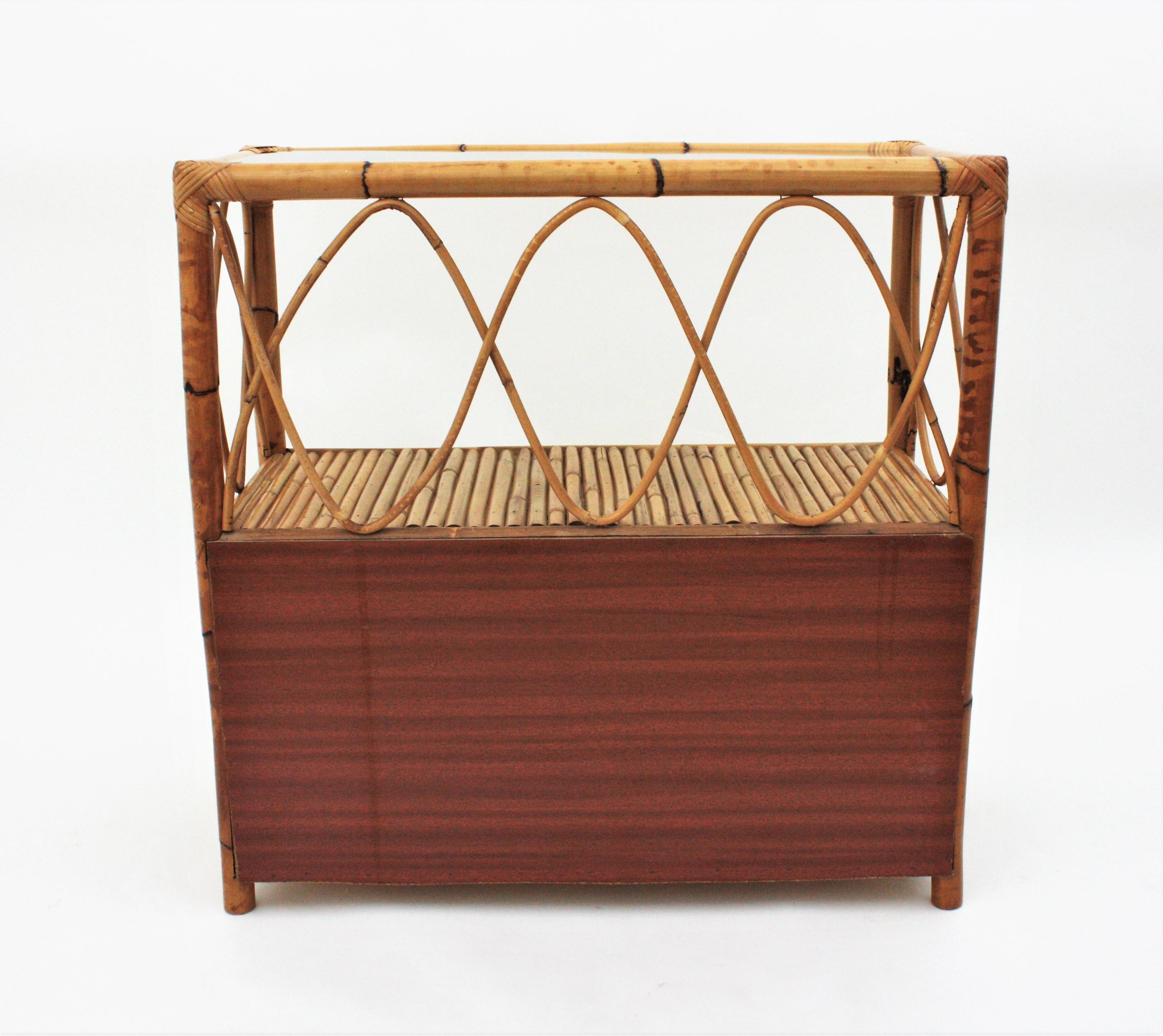 Mid-Century Split Reed Rattan Bamboo Console / Chest of Drawers 11