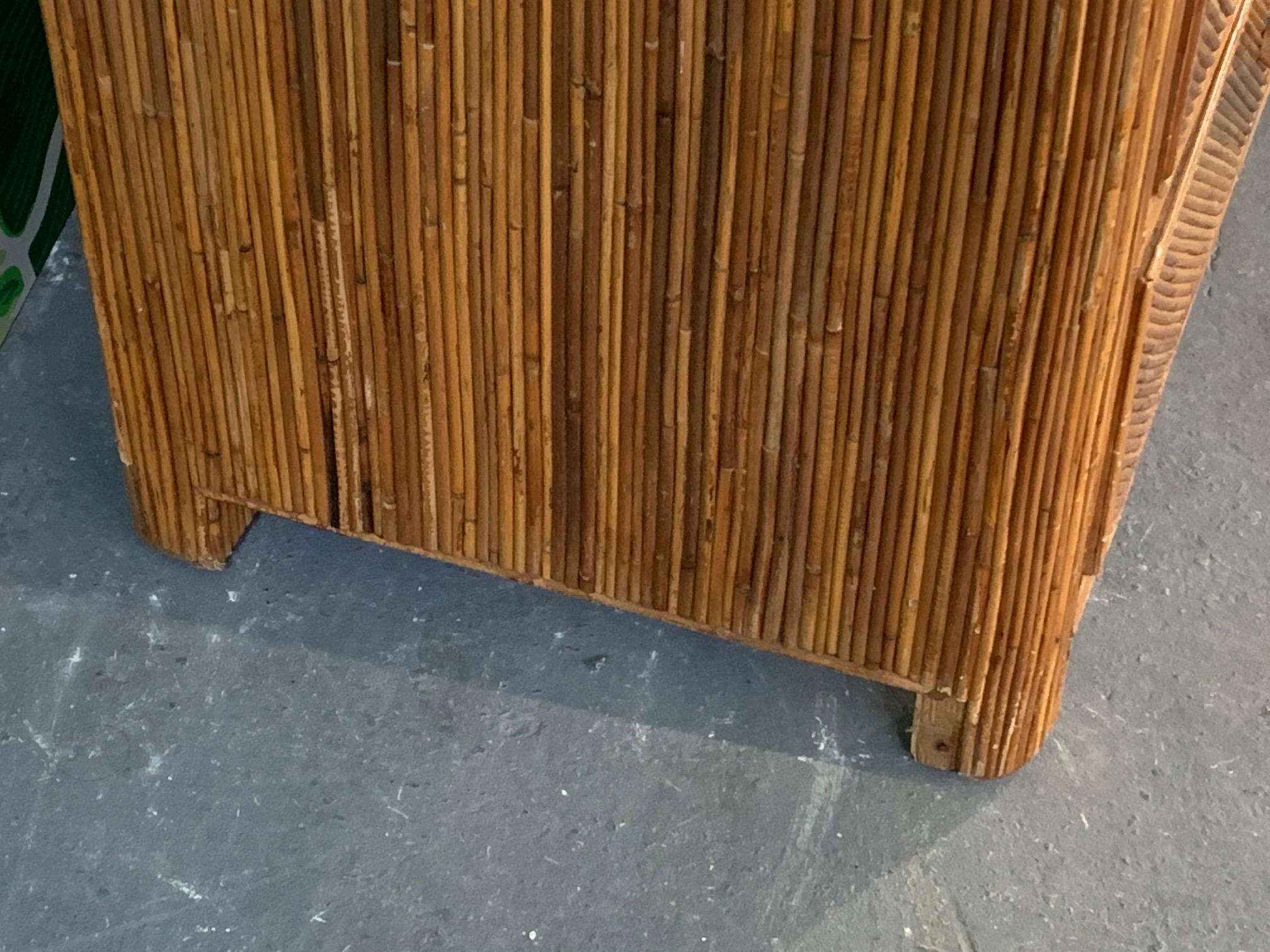 Mid Century Split Reed Rattan Dresser 1