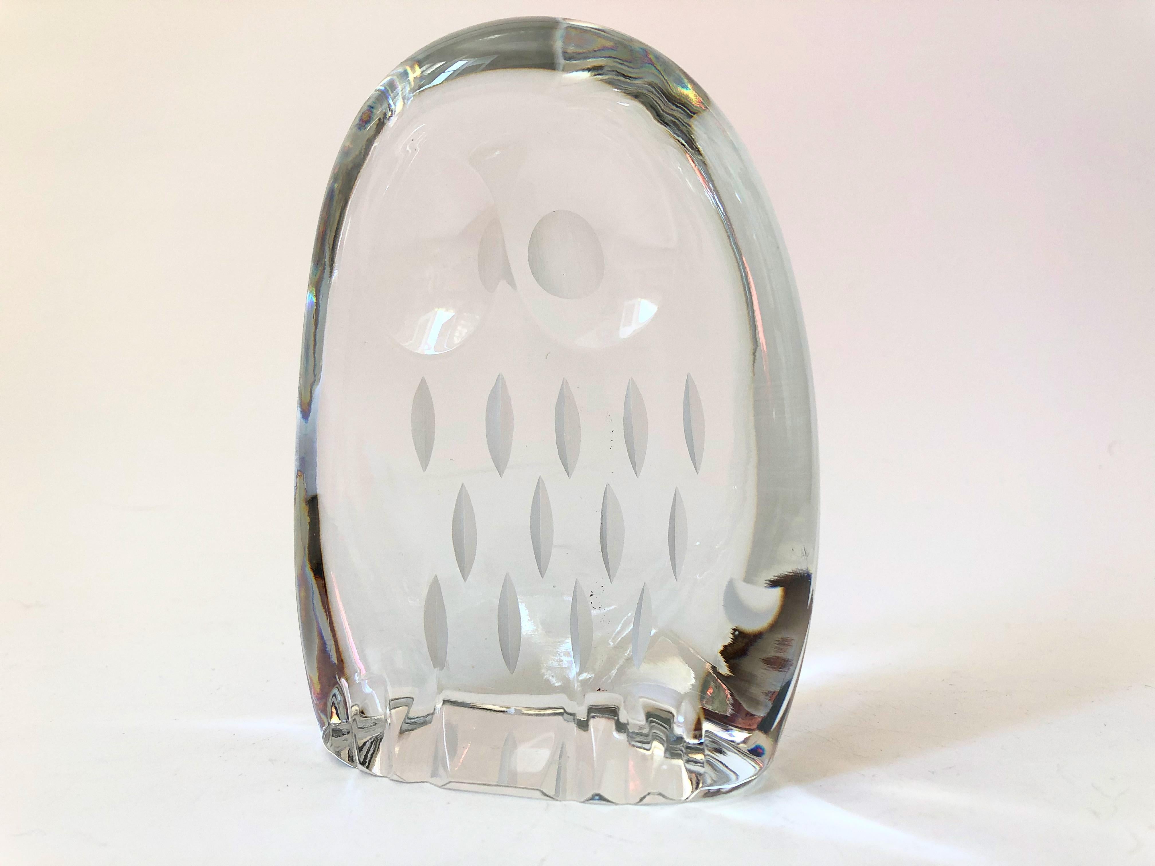 Mid Century Spode Germany Cut Crystal Owl In Good Condition In Vallejo, CA
