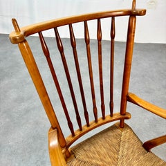 Mid-Century Spoke chairs with rush seats by De Ster Gelderland, Netherlands.