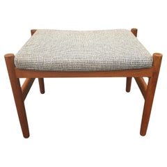 Tabouret en teck et tapissé Spottrup Danish Modern Mid-Century
