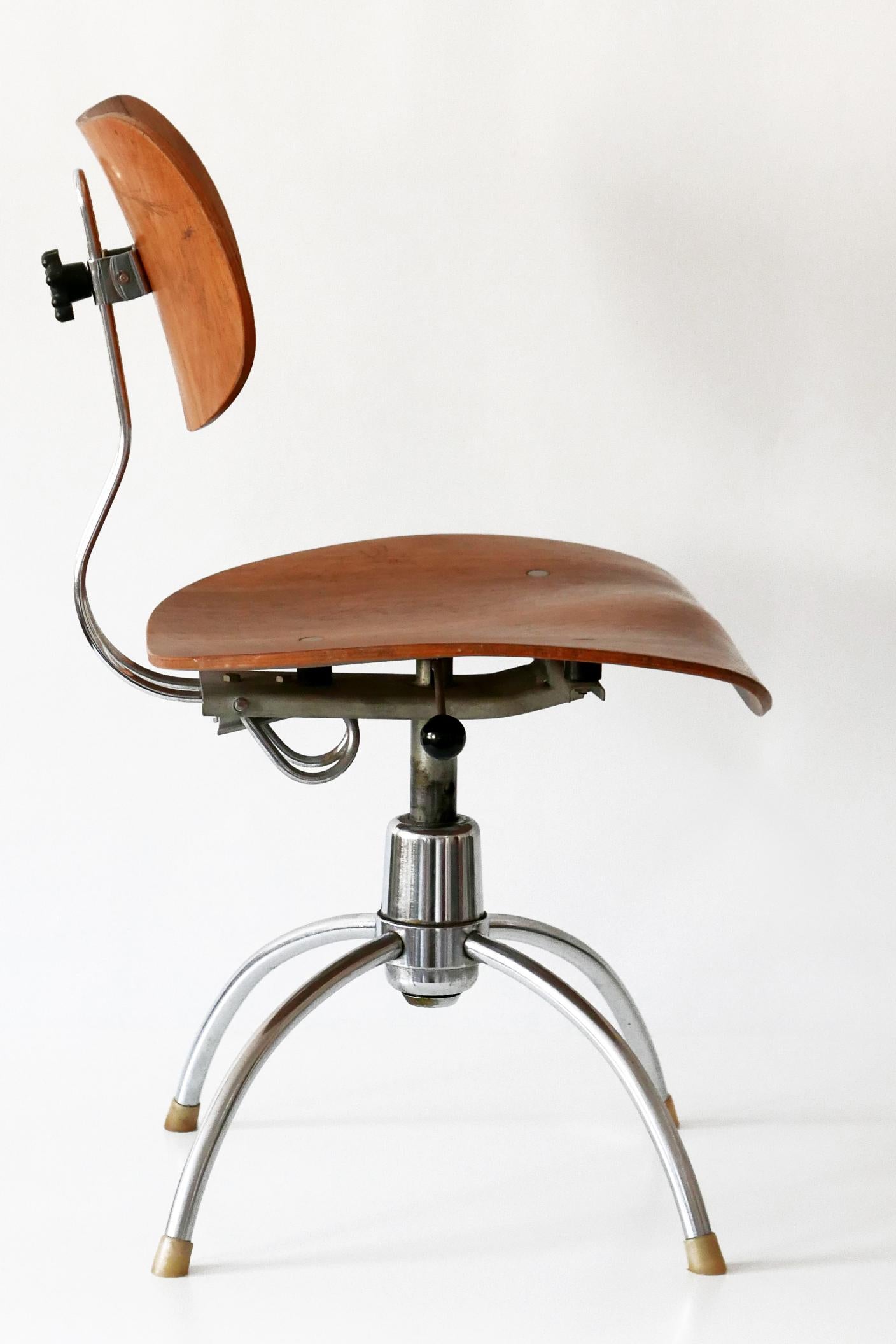 Midcentury Spring Swivel Office Chair SE 40 by Egon Eiermann for Wilde + Spieth 6