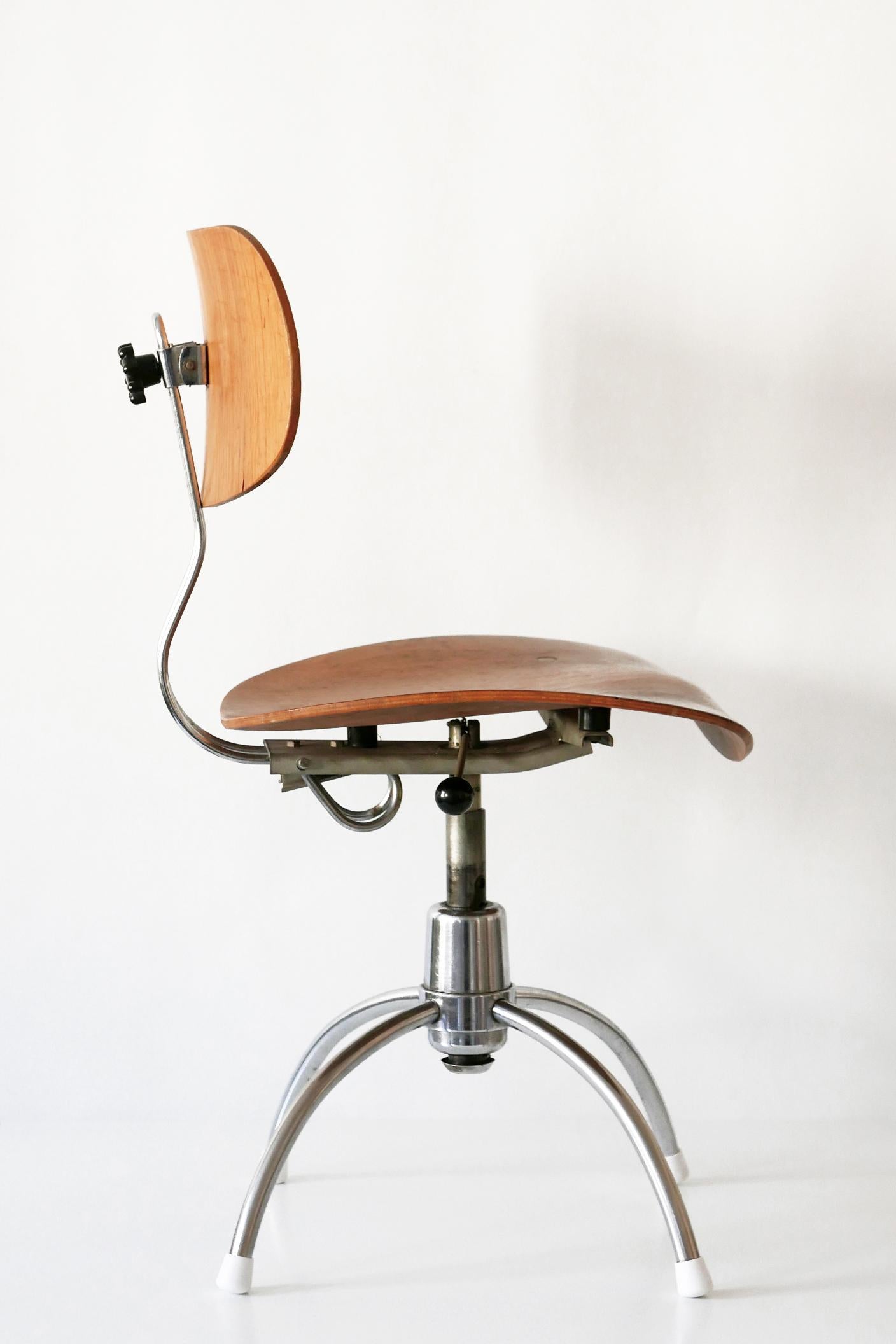 Midcentury Spring Swivel Office Chair SE 40 by Egon Eiermann for Wilde + Spieth 8