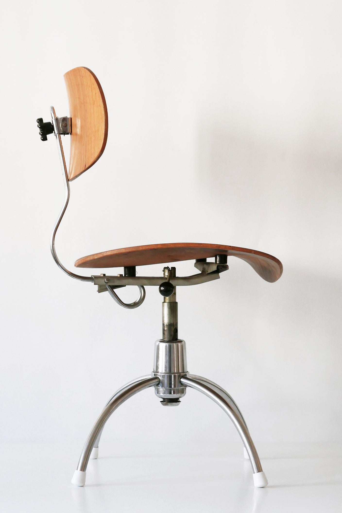 Midcentury Spring Swivel Office Chair SE 40 by Egon Eiermann for Wilde + Spieth 9