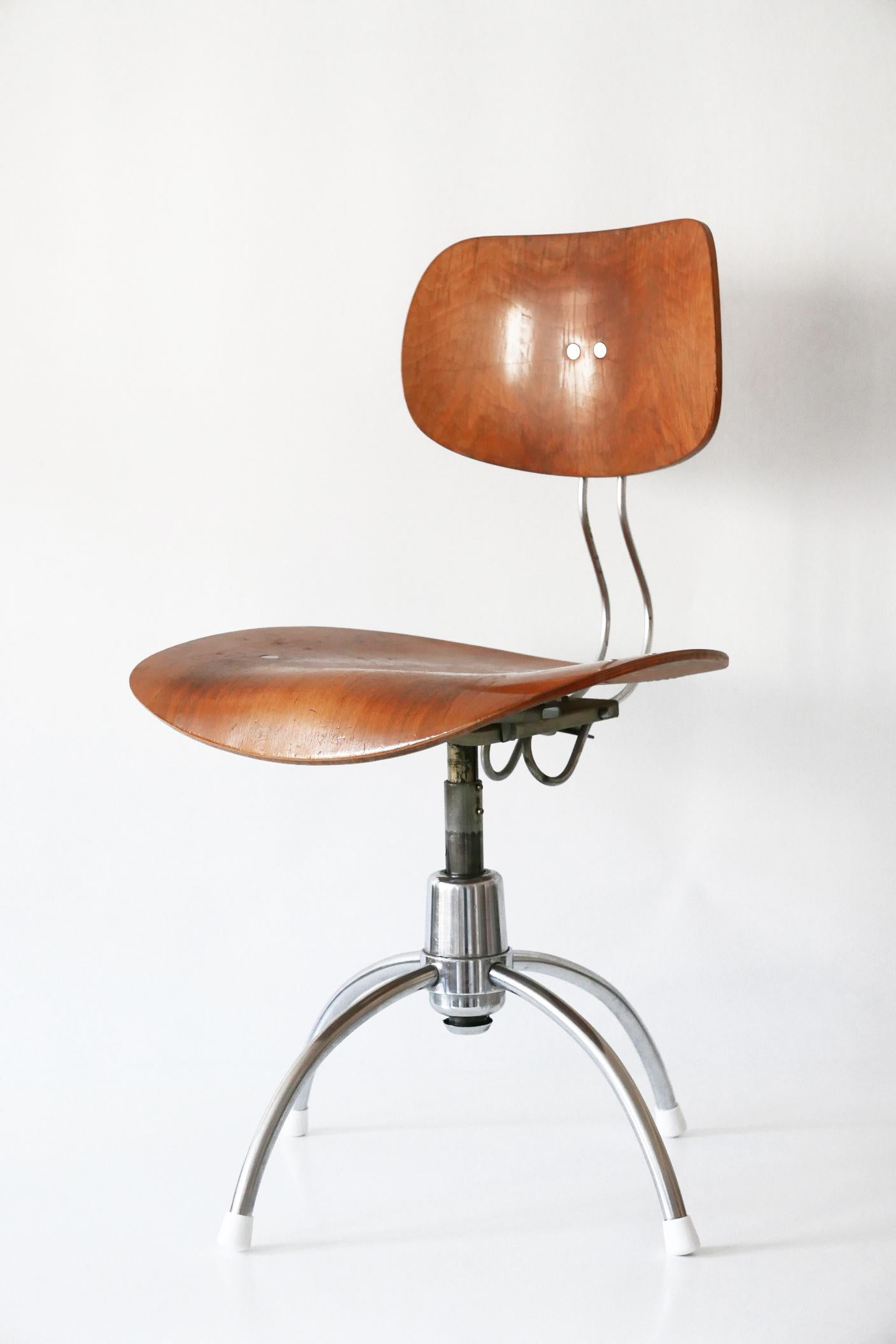 Midcentury Spring Swivel Office Chair SE 40 by Egon Eiermann for Wilde + Spieth 2