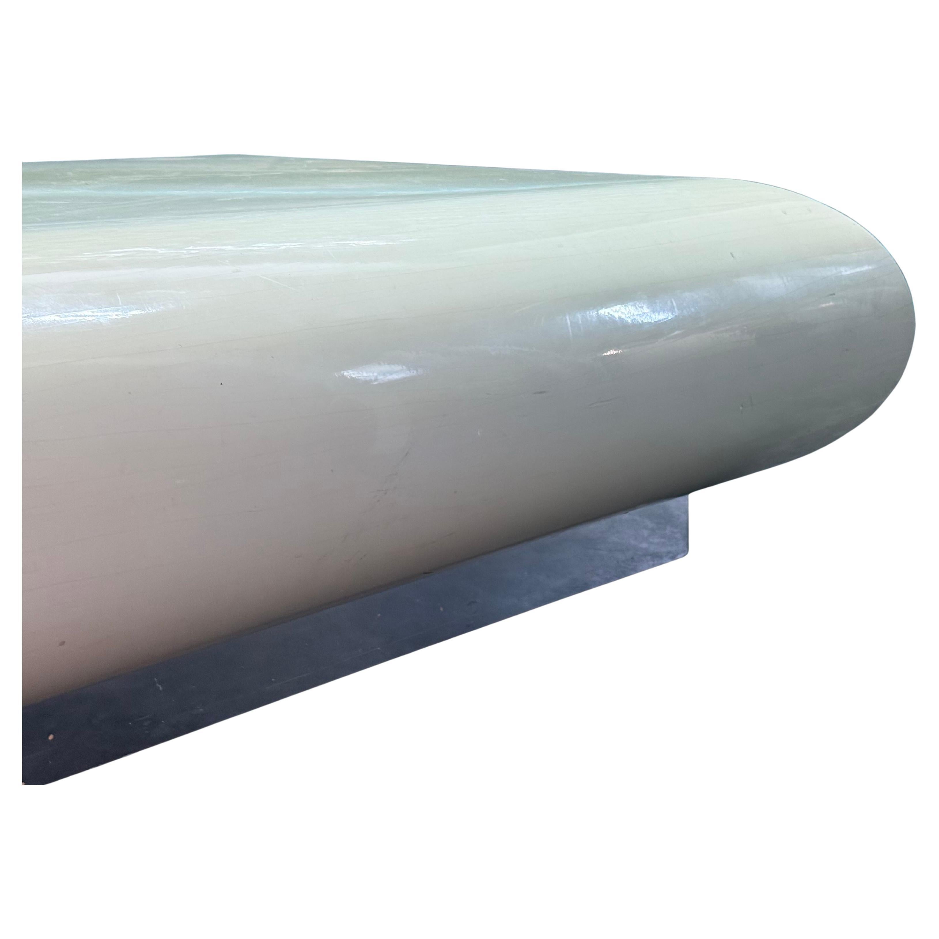Mid-Century Springer Lacquer Floating Coffee Table - Chrome Base In Good Condition For Sale In Los Angeles, CA