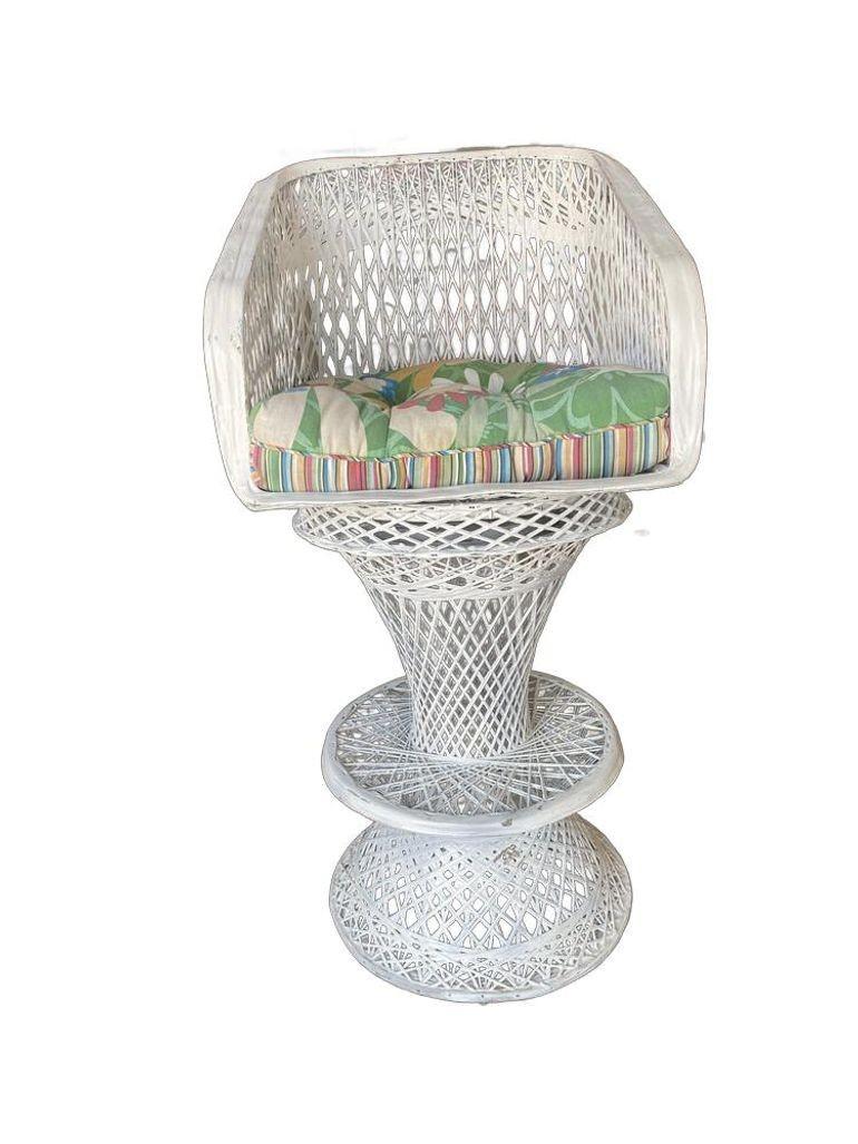Taburete y juego de bar Mid Century Spun Fiberglass by Woodard en venta 5