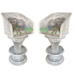 Mid Century Spun Fiberglass Barstool and Bar Set by Woodard