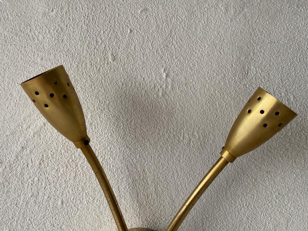Mid Century Sputnik Brass Pair of Sconces, 1950s Italy 3