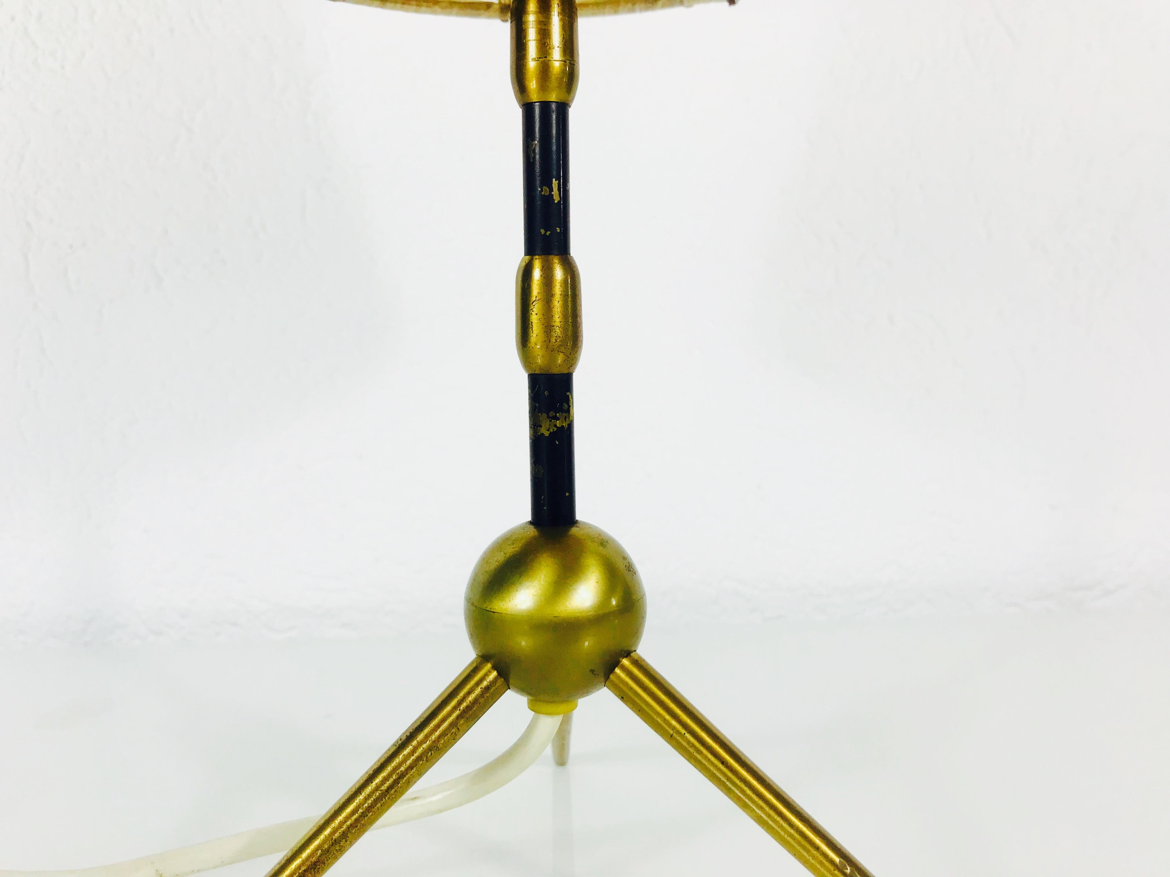 European Midcentury Sputnik Brass Table Lamp, 1950s For Sale