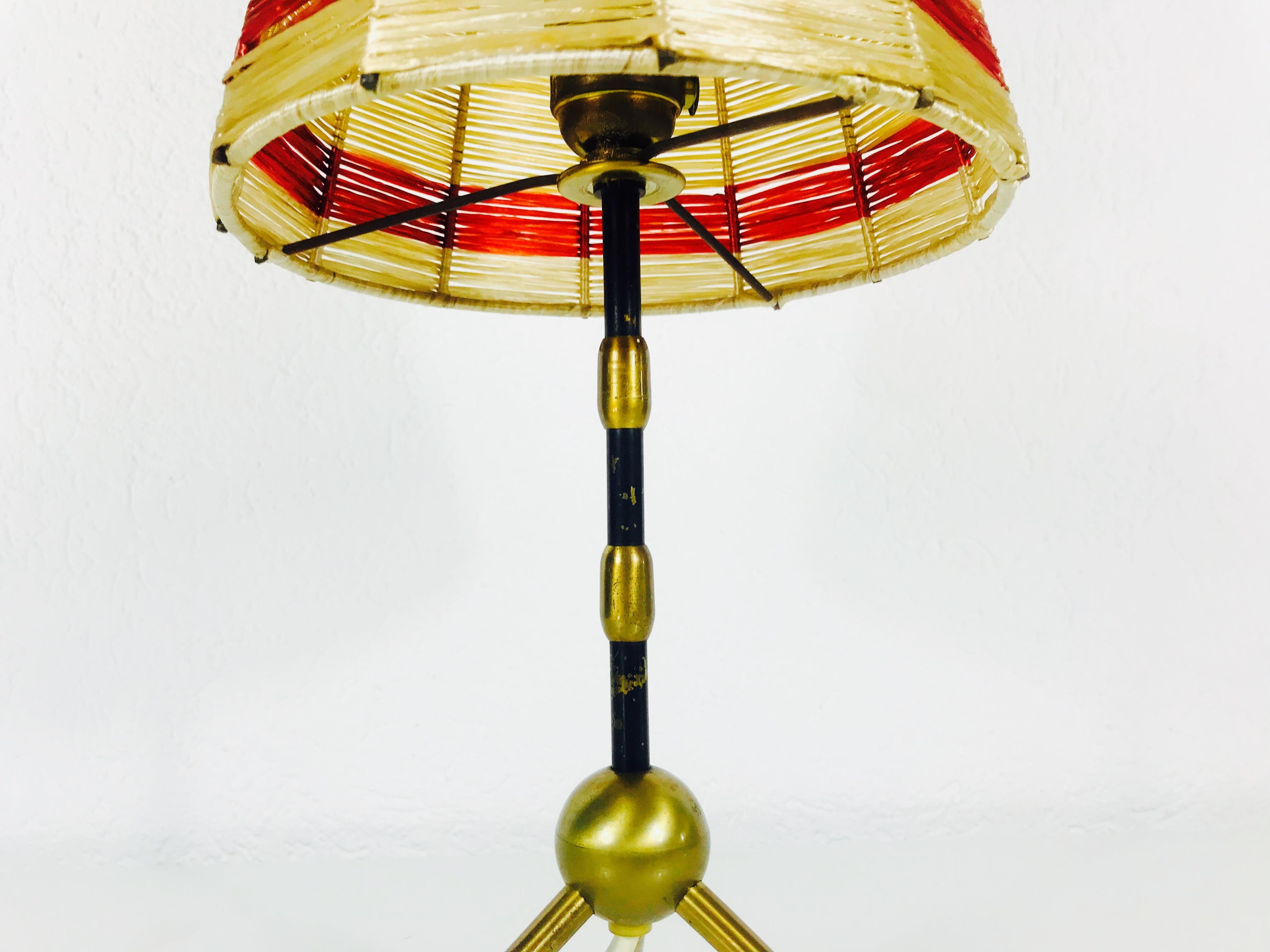 Metal Midcentury Sputnik Brass Table Lamp, 1950s For Sale