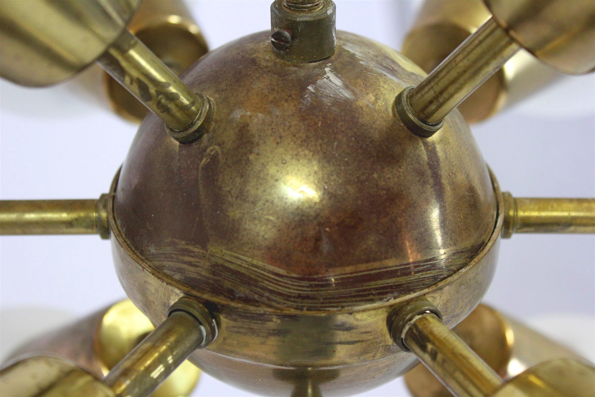 Glass Mid-Century Sputnik Chandelier from Kamenický Šenov, 1970s For Sale