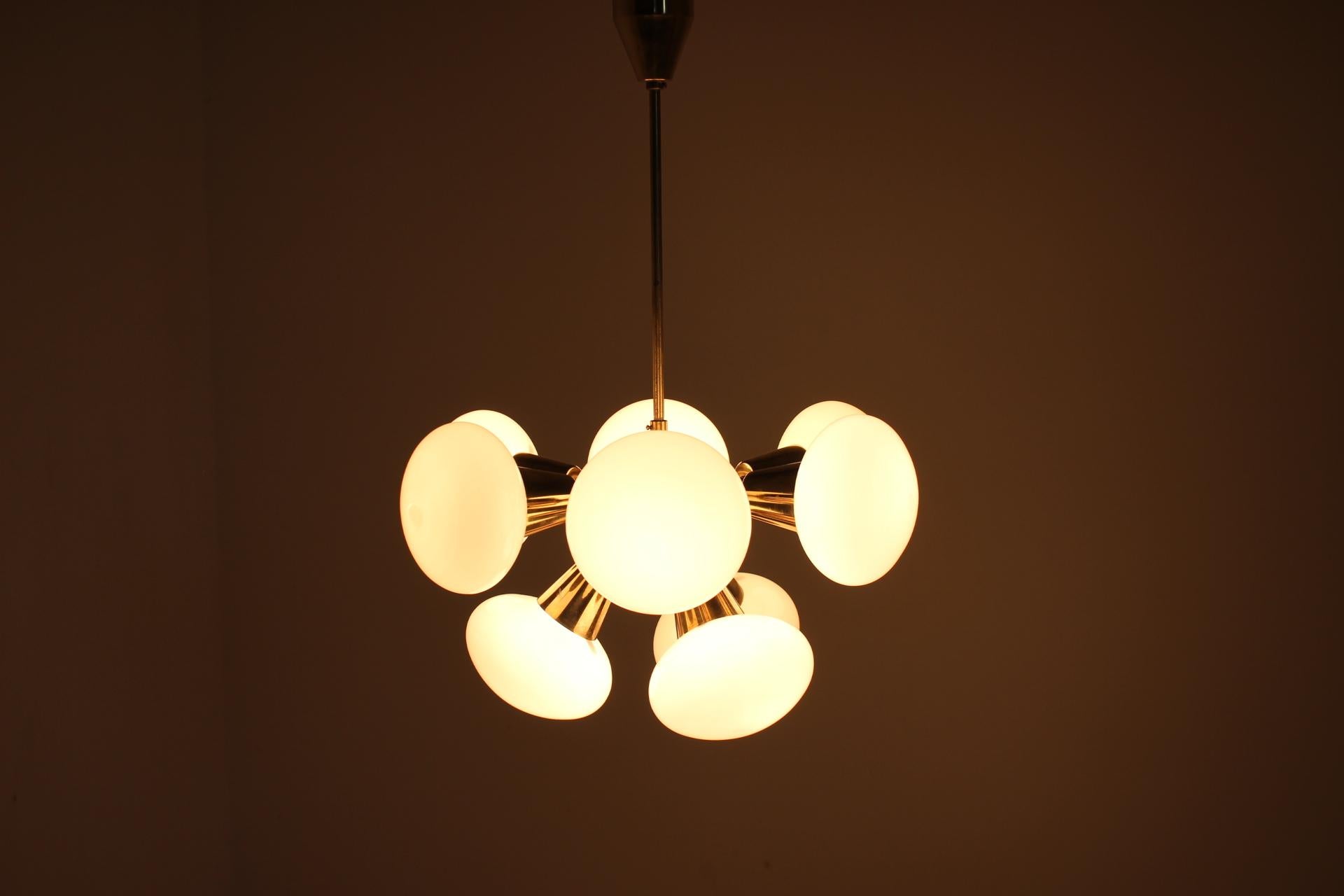 Mid-20th Century Midcentury Sputnik Chandelier Kamenický Šenov, 1970s