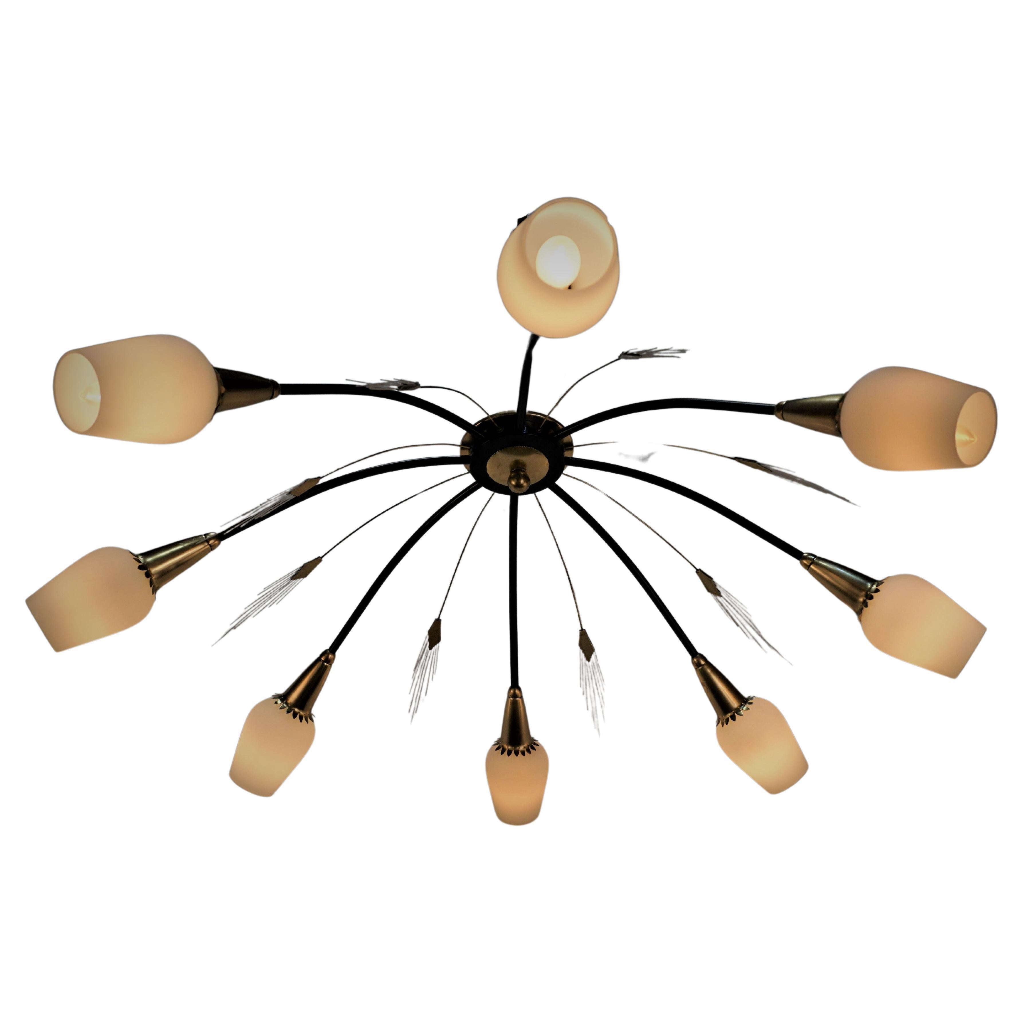 Mid-Century Sputnik Flush Mount Chandelier For Sale