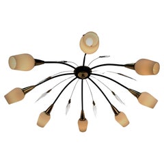 Retro Mid-Century Sputnik Flush Mount Chandelier