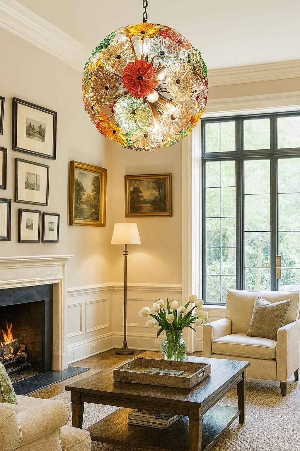 Mid-Century moderno Lampadario italiano Sputnik di metà secolo in vendita