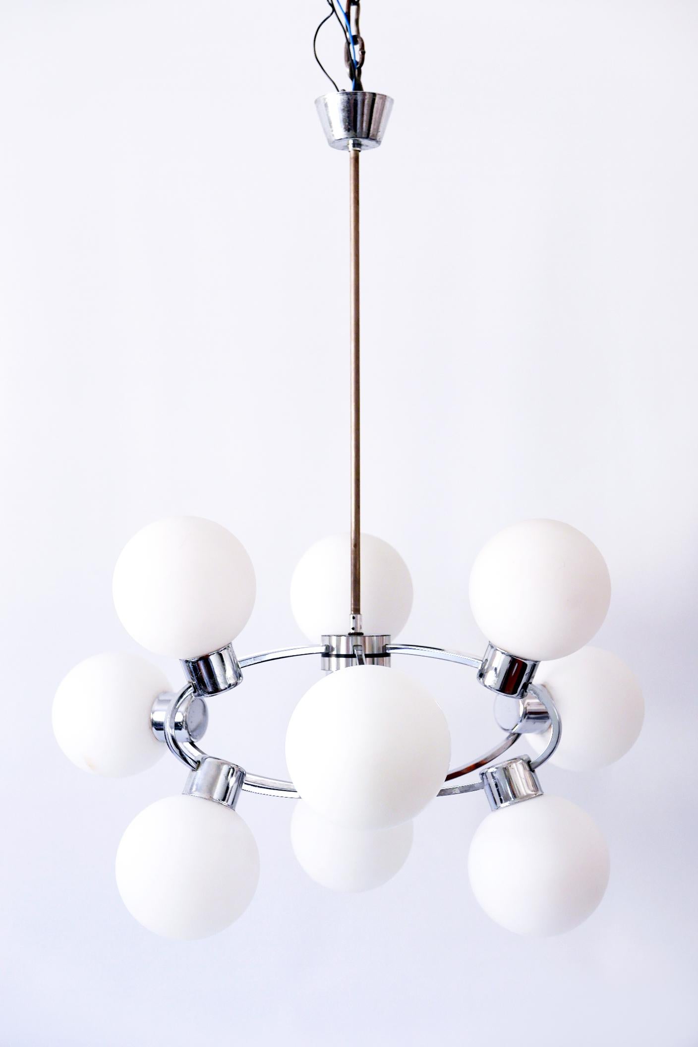 Midcentury Sputnik Multi-Globe Chandelier or Pendant Lamp Orbit, 1970s, Germany For Sale 3
