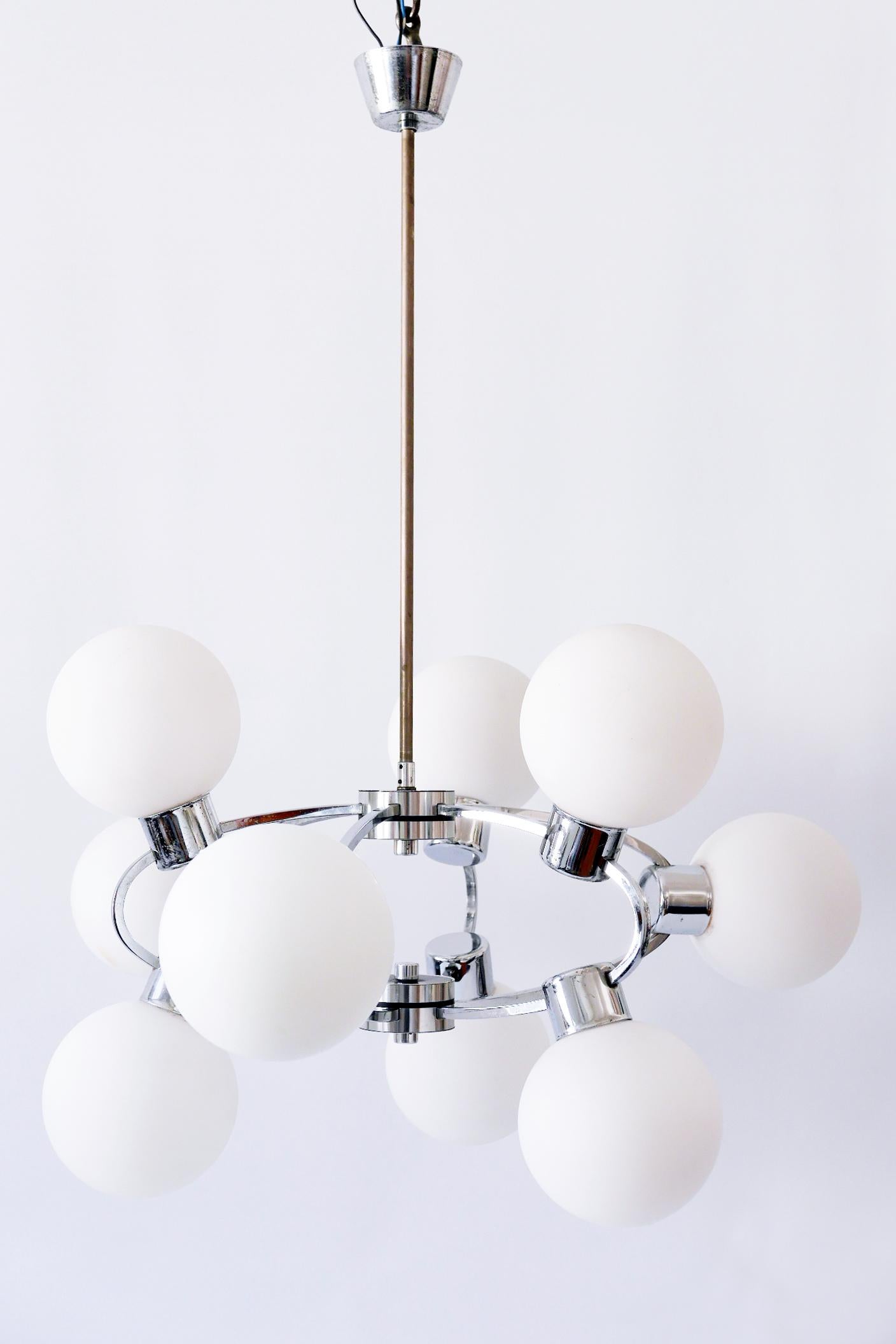 Midcentury Sputnik Multi-Globe Chandelier or Pendant Lamp Orbit, 1970s, Germany For Sale 5