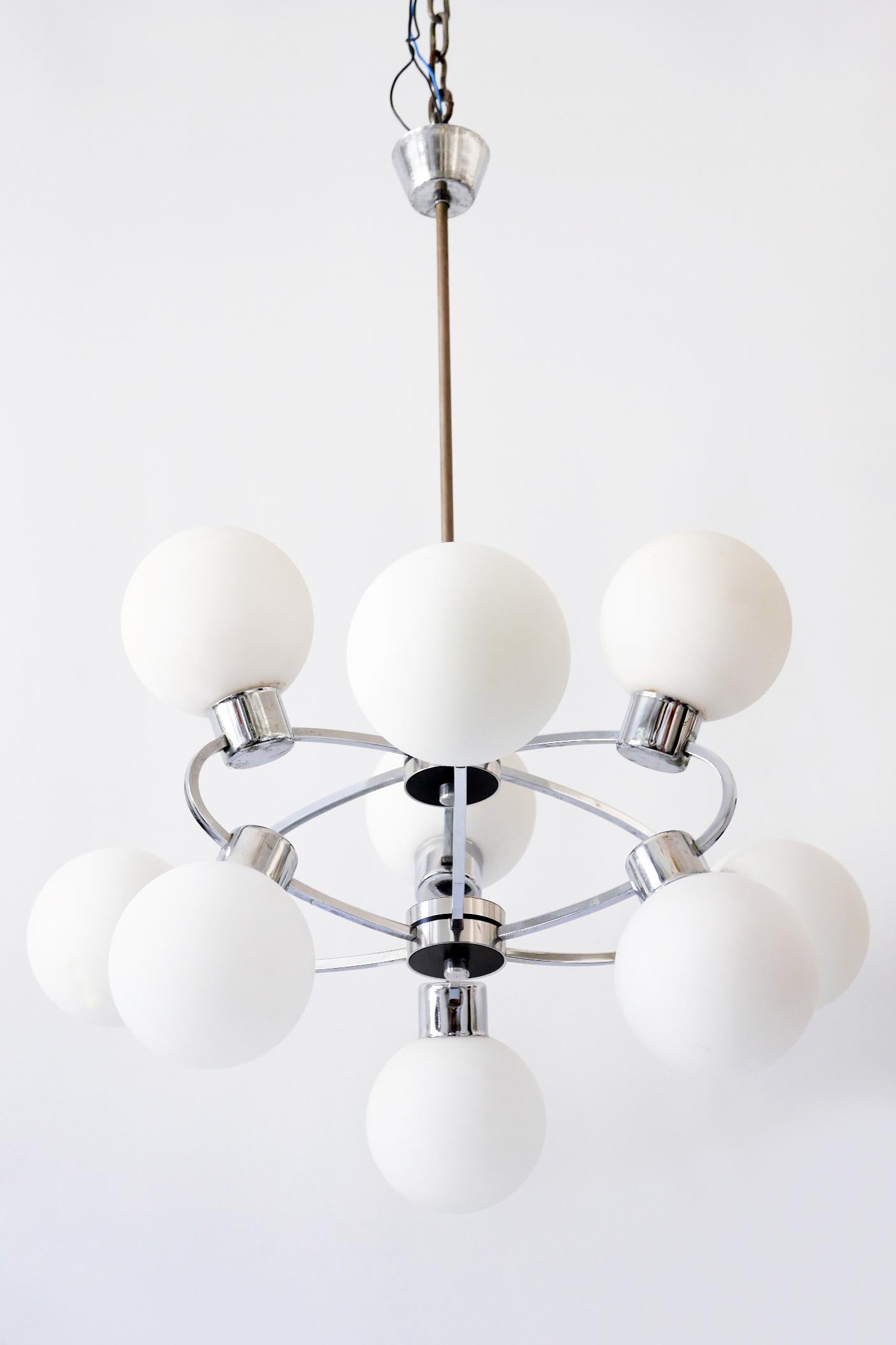 Mid-Century Modern Midcentury Sputnik Multi-Globe Chandelier or Pendant Lamp Orbit, 1970s, Germany For Sale