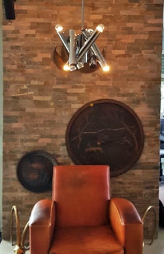 Mid-Century Sputnik Space Age Chrome Pendant Chandelier by Reggiani, Italy 1960s