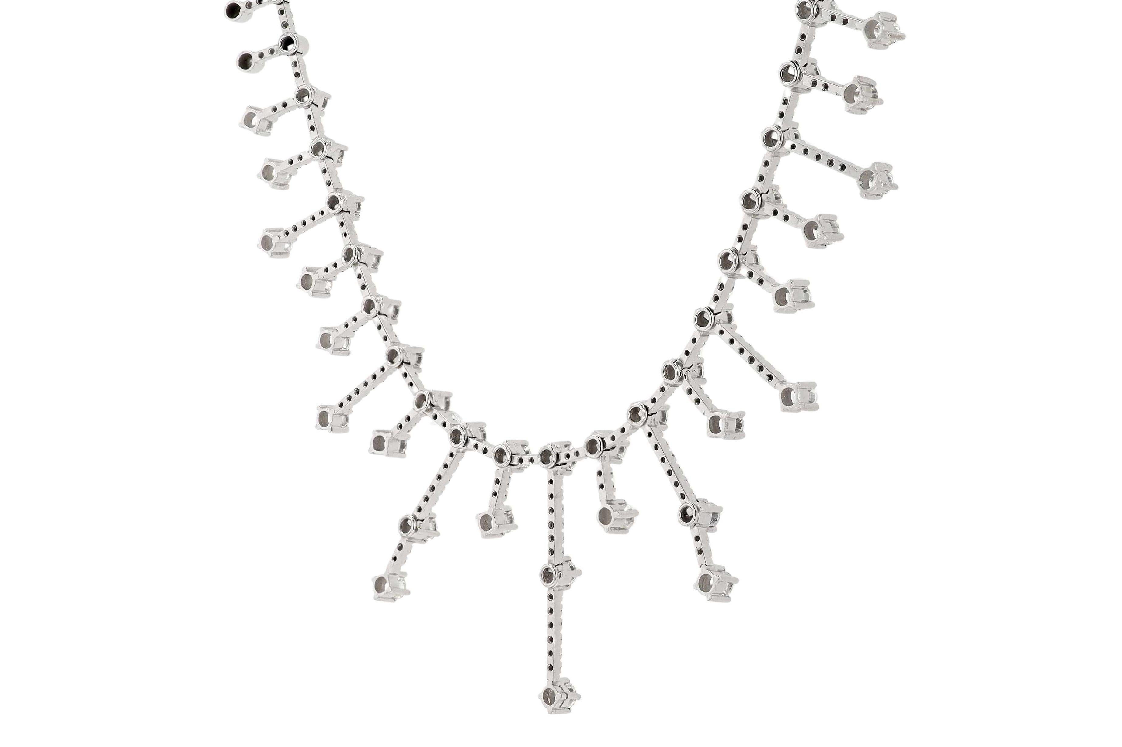 Mid Century Sputnik Starburst Diamond Choker Halskette (Retro) im Angebot