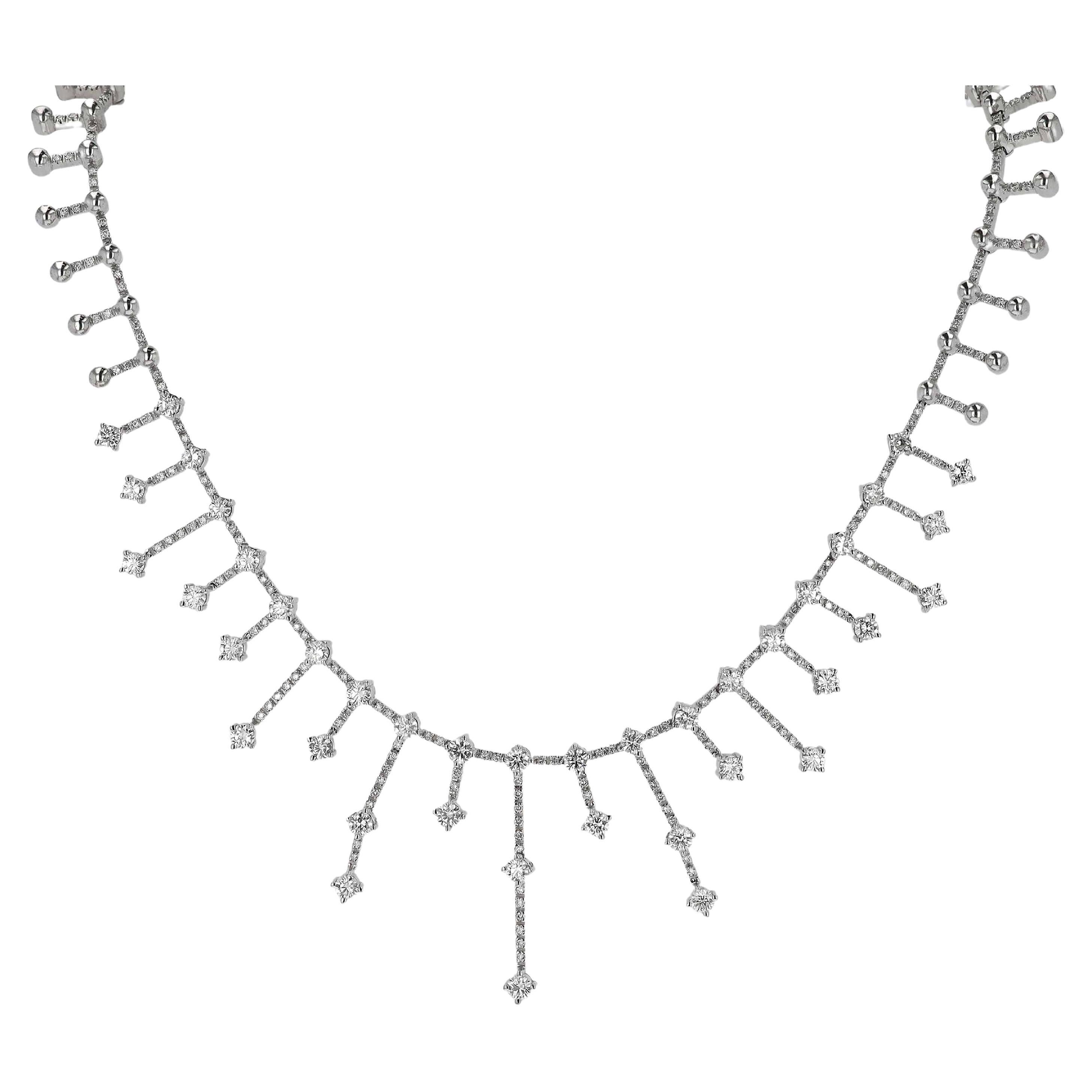 Mid Century Sputnik Starburst Diamond Choker Necklace For Sale