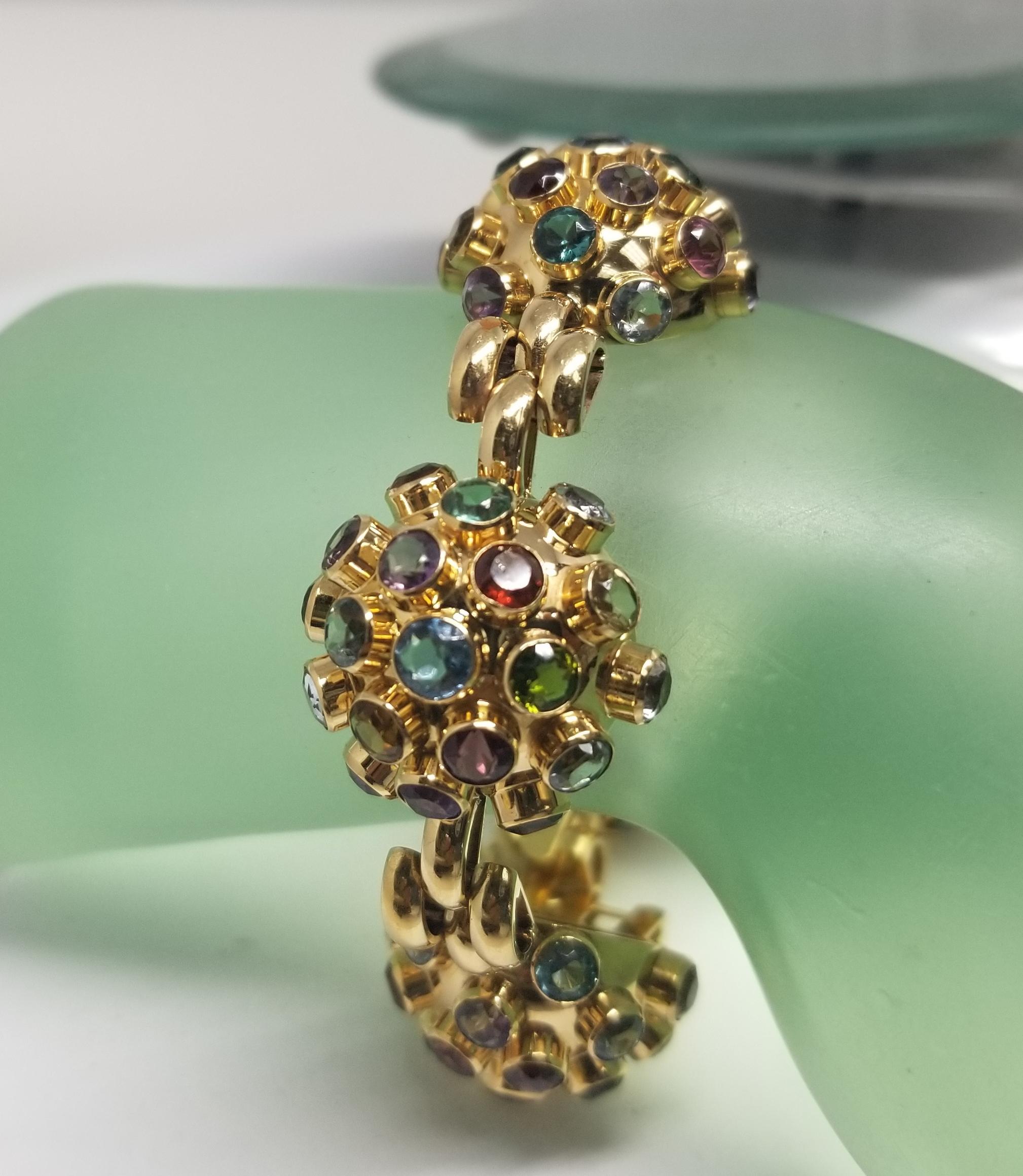 Women's or Men's Midcentury Sputnik Style Bracelet in 18 Karat Rose Gold