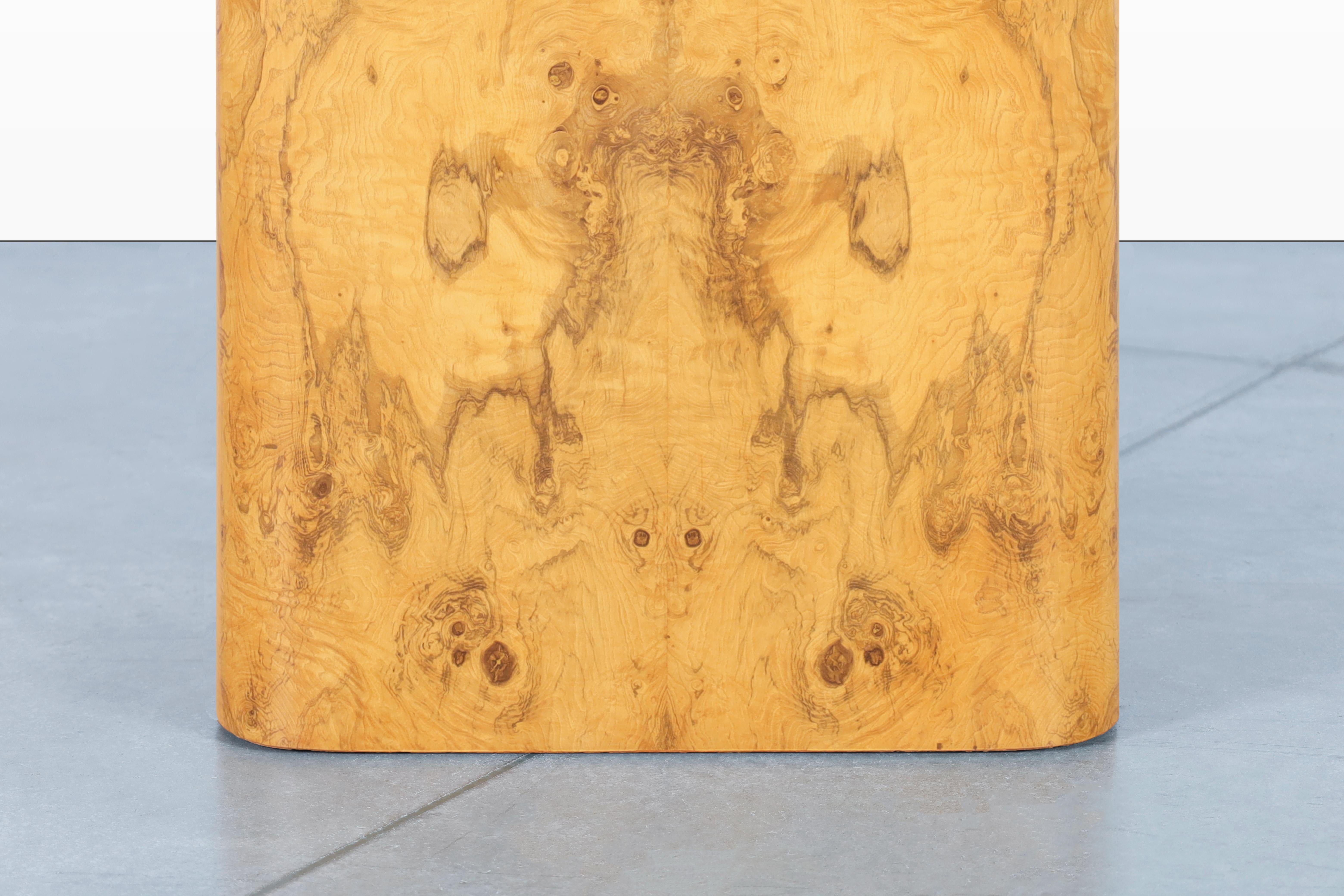 American Mid-Century Square Burl Wood Side Table by Paul Mayen, 3 Available For Sale