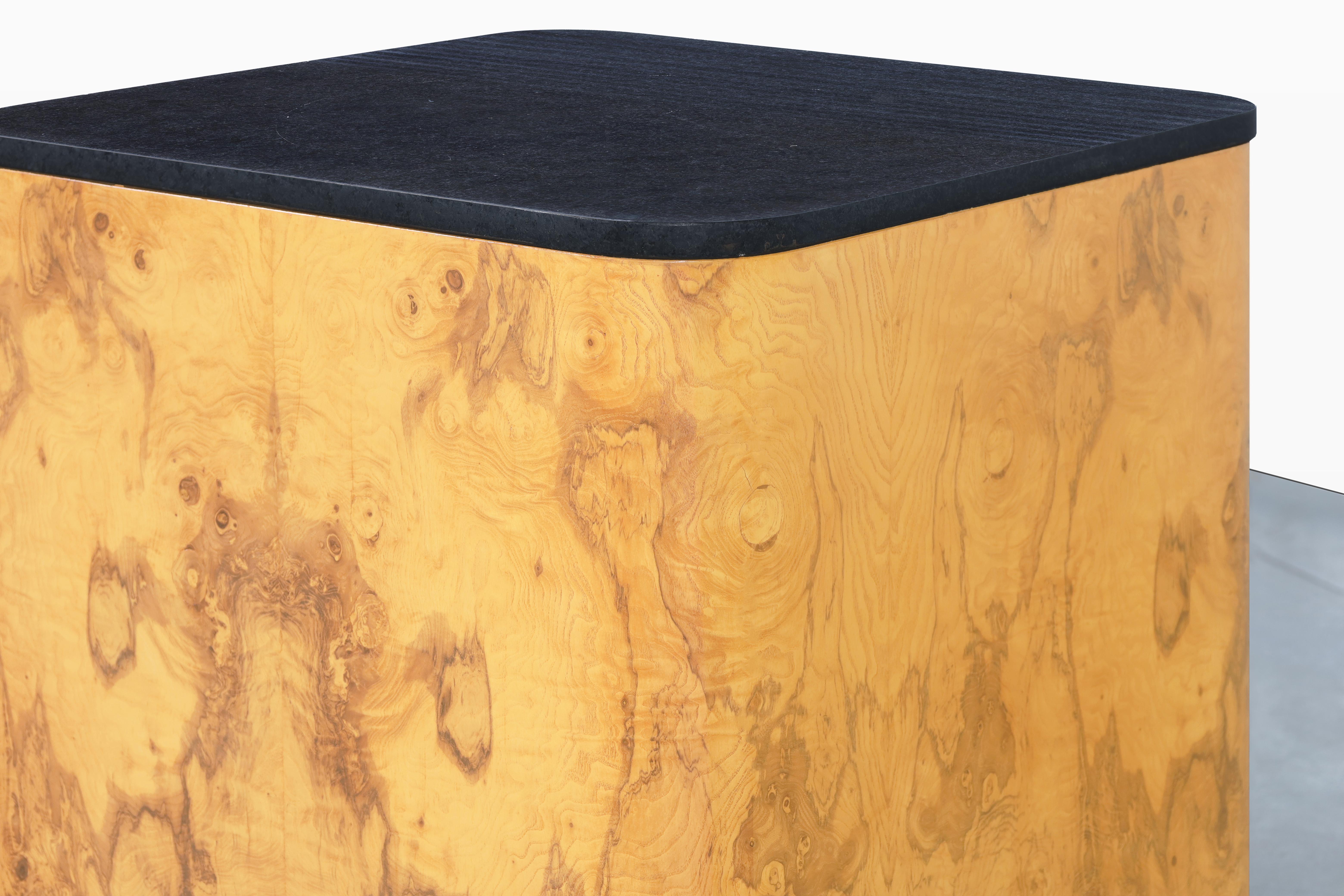Late 20th Century Mid-Century Square Burl Wood Side Table by Paul Mayen, 3 Available For Sale