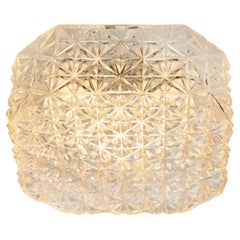 Mid-Century Square Clear Glass Flush Mount Scone