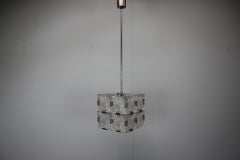 Mid-Century Square Clear Glass Pendant by Kamenicky Šenov, 1960s, Czechoslovakia