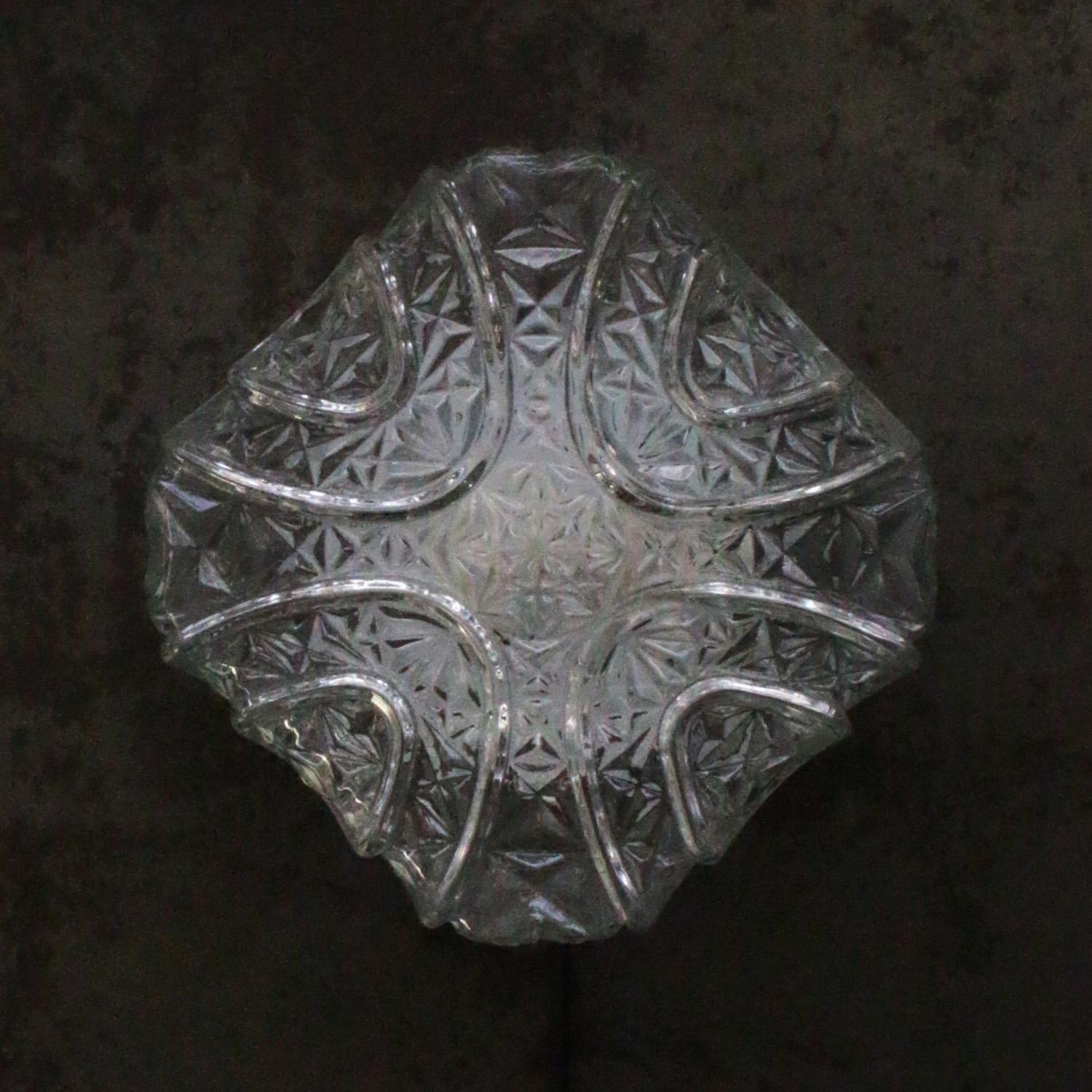 Lampada ad incasso quadrata in vetro trasparente del Mid-Century In condizioni buone in vendita a Amsterdam, NL