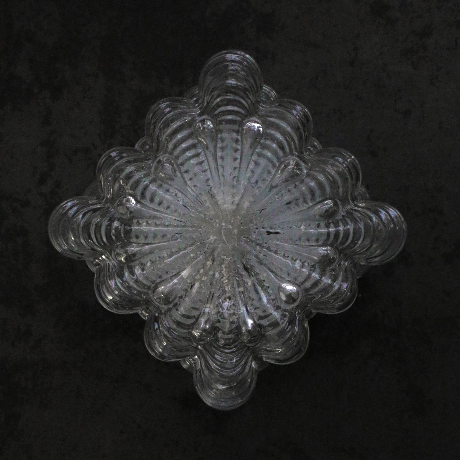 20ième siècle Applique carrée en verre clair du milieu du siècle, encastrée dans le sol en vente