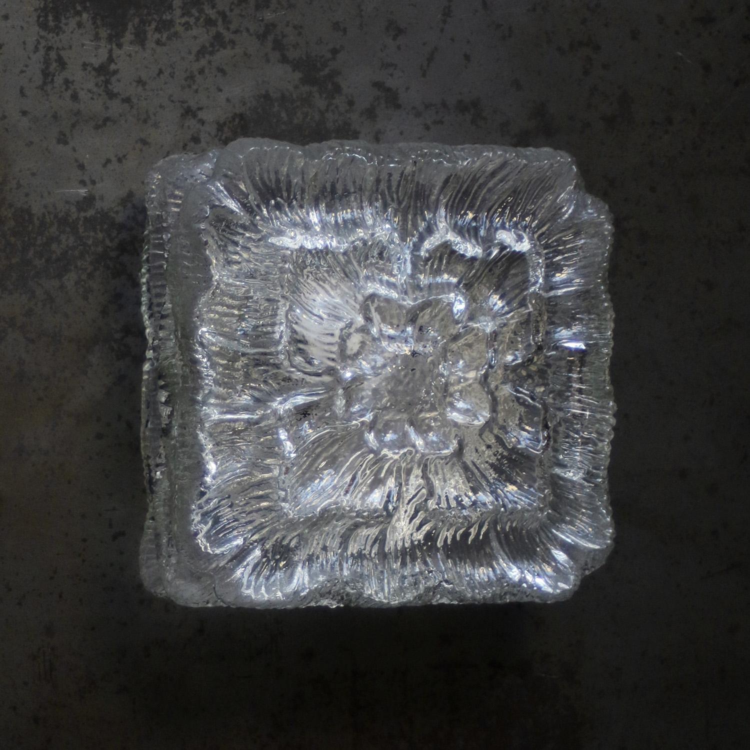 Empotrables Cuadrados de Vidrio Transparente de Mitad de Siglo siglo XX en venta