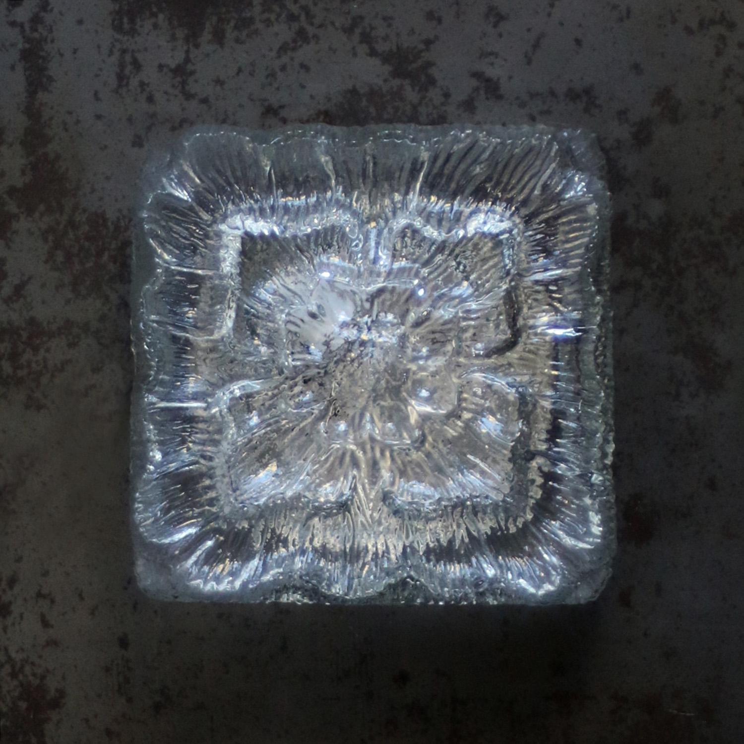 Empotrables Cuadrados de Vidrio Transparente de Mitad de Siglo Metal en venta