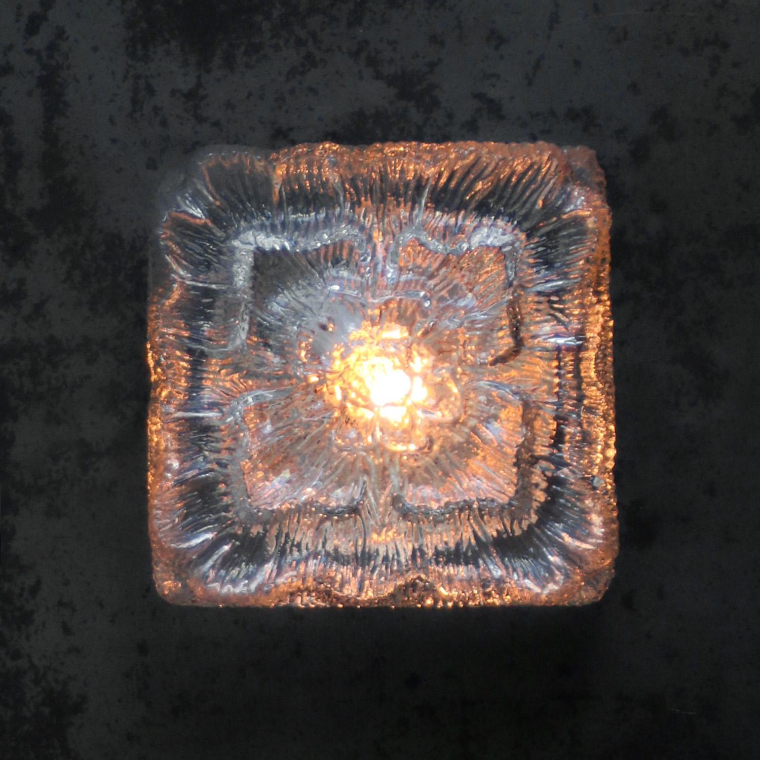 Empotrables Cuadrados de Vidrio Transparente de Mitad de Siglo en venta 1