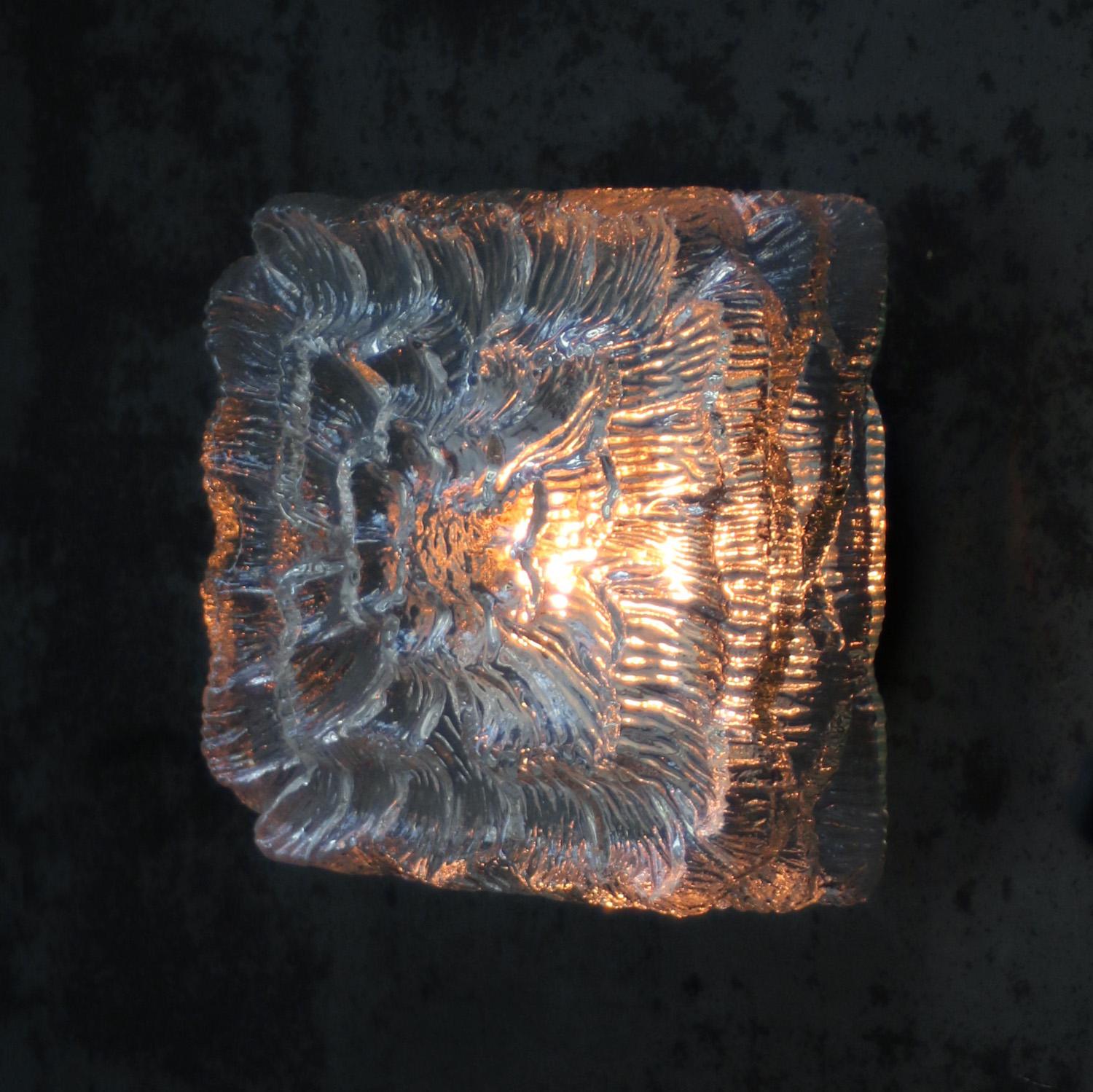 Empotrables Cuadrados de Vidrio Transparente de Mitad de Siglo en venta 2